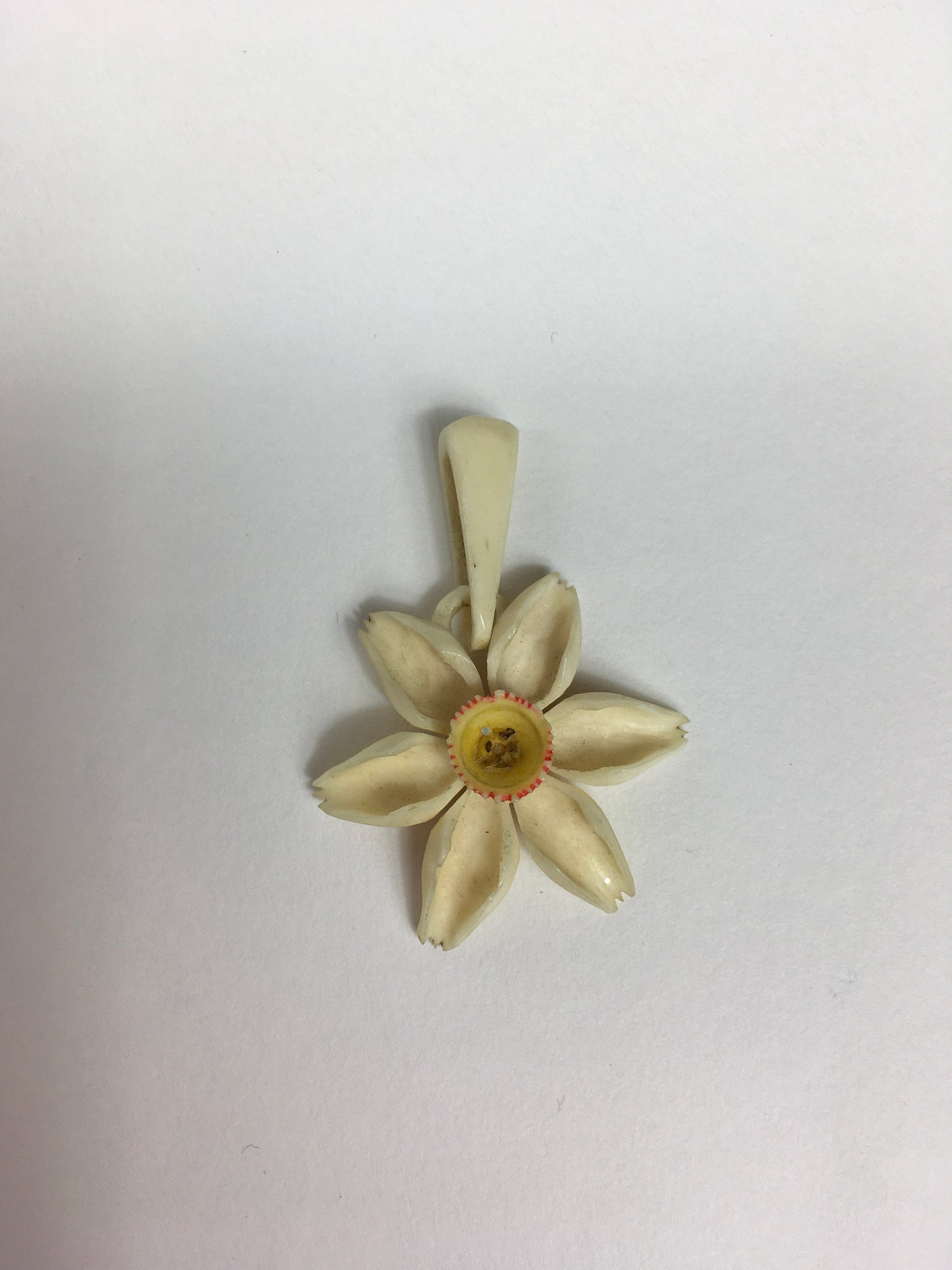 Original 1940’s Celluloid Edelweiss Droplet - A Beautiful Piece To Add To A Chain