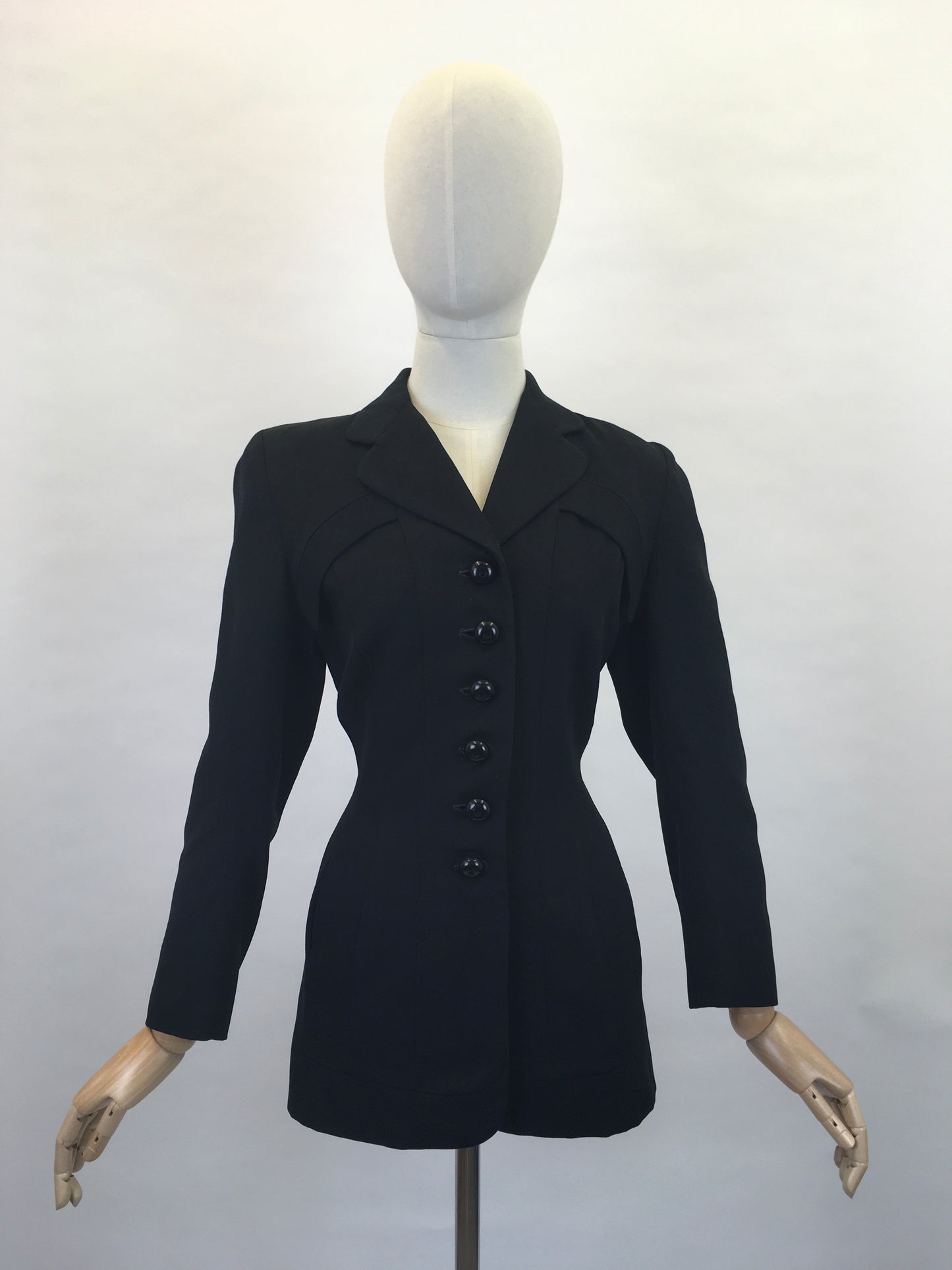 Original 1940s Black Longline Jacket - With a ‘ Vogue Original ‘ Label