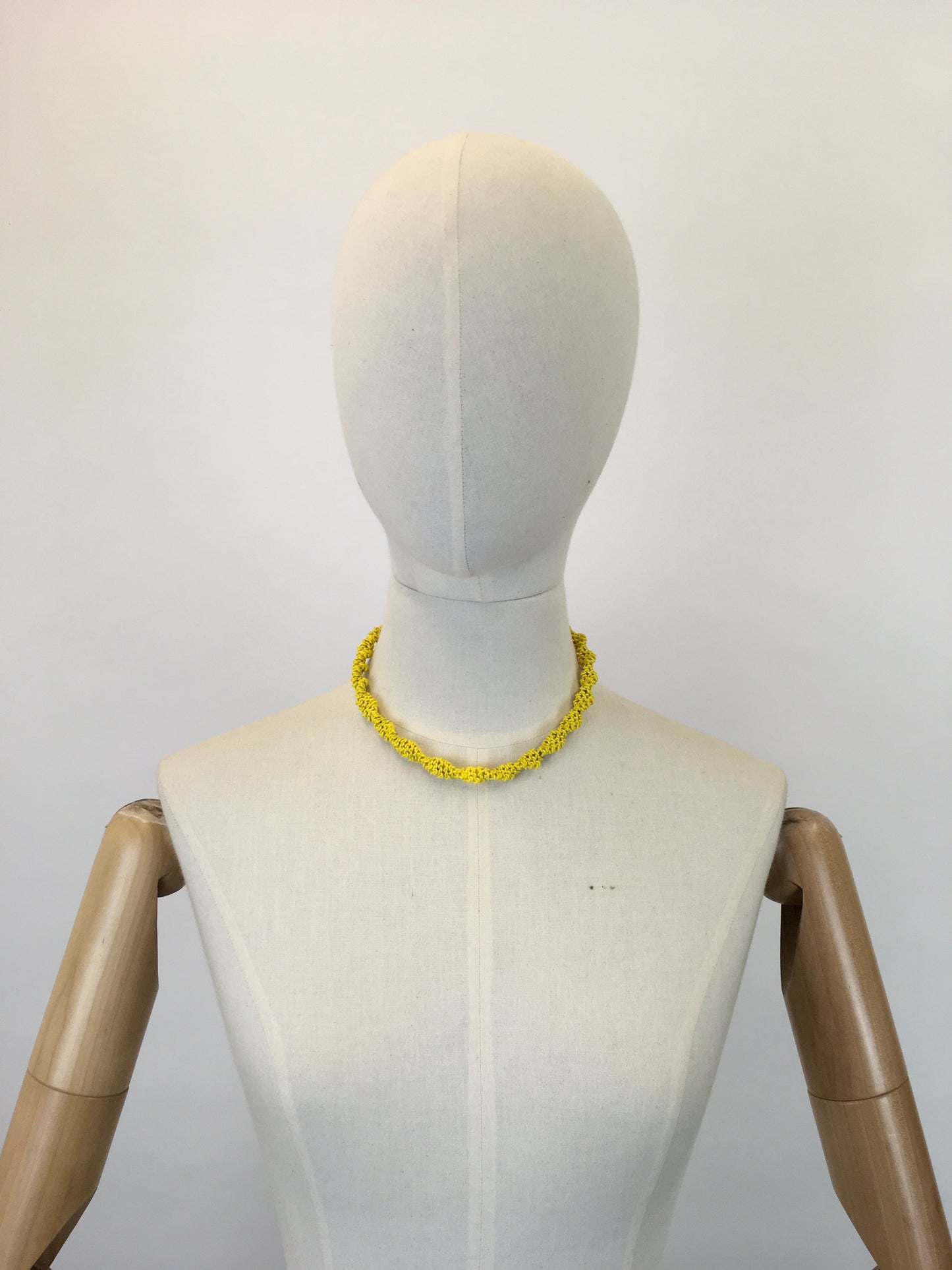 Original 1940’s Scoobie Necklace From Telephone Cord - In Sunshine Yellow