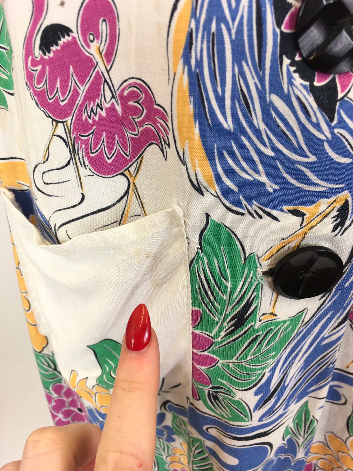 Original 1940’s SENSATIONAL Smock - With Amazing Print in Bold Bright Colours