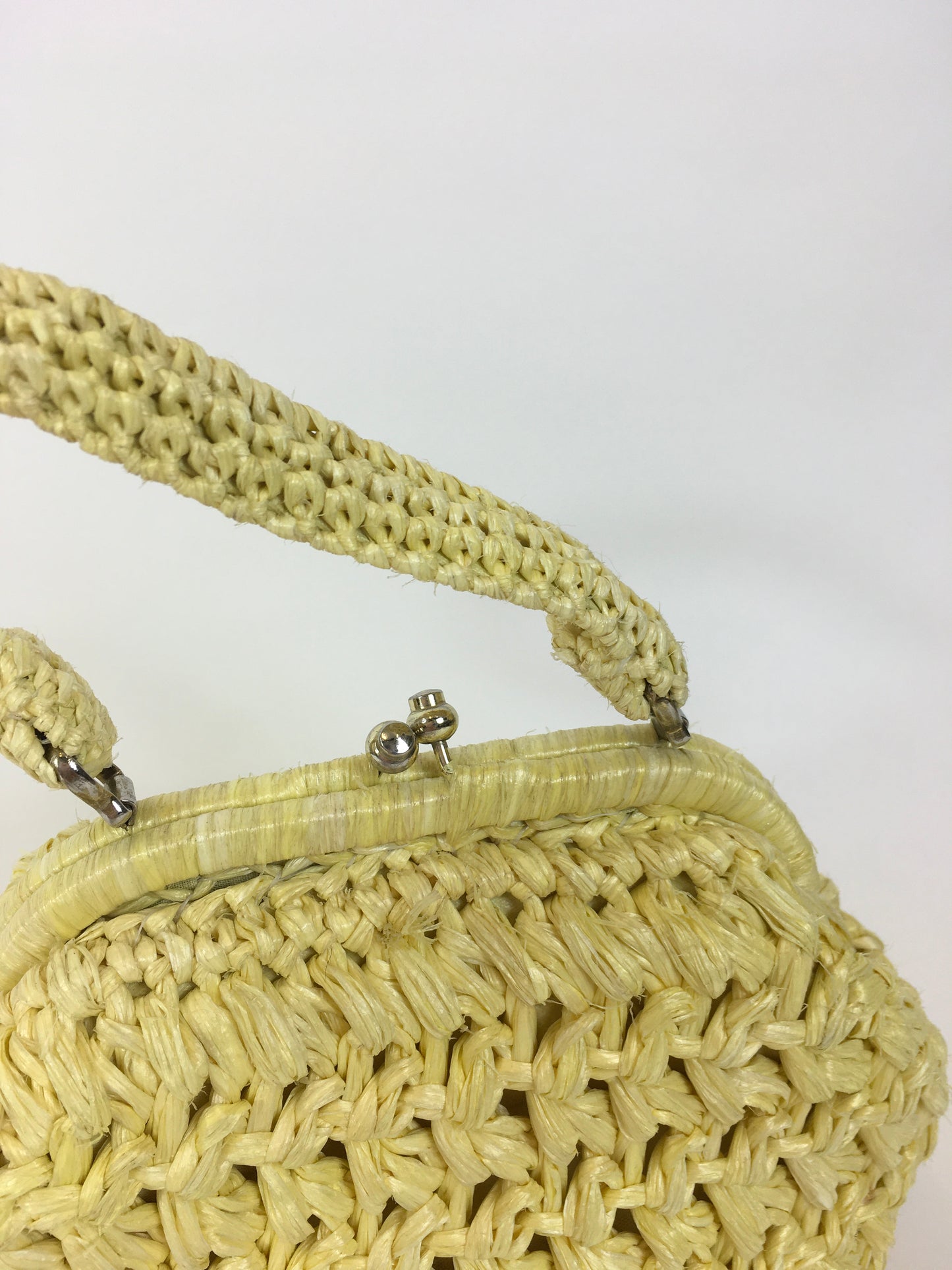 Original 1950’s Darling Raffia Handbag - In Sunshine Yellow