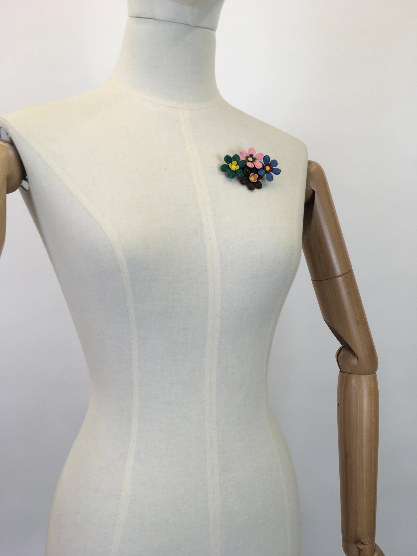Original 1940’s Celluloid Floral Brooch - In Soft Pastels