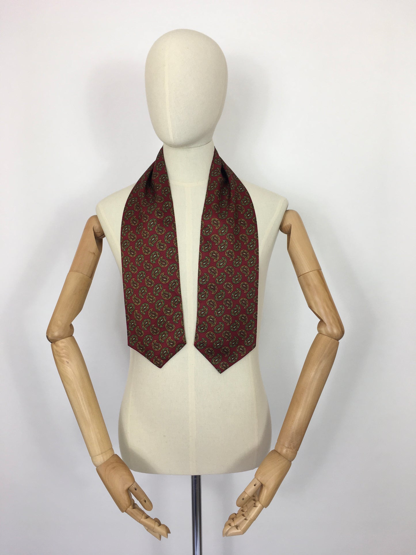 Original Men’s Cravat - In a Lovely Burgundy, Orange and Green Paisley