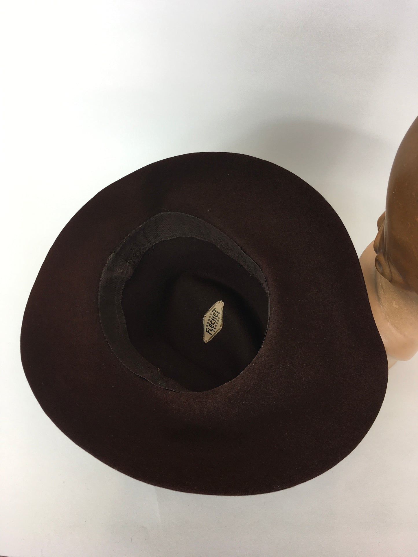 Original 1940’s STUNNING Brown Fedora - Made by ‘ Flechet’