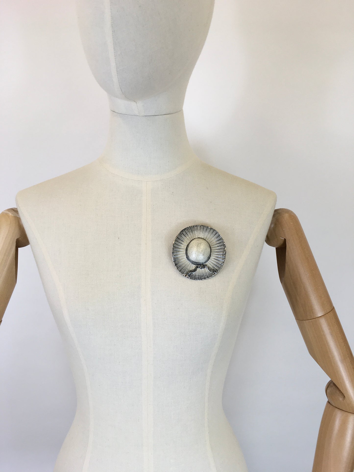 Original 1940’s Large Grey Hat Brooch - With Beautiful Detailing