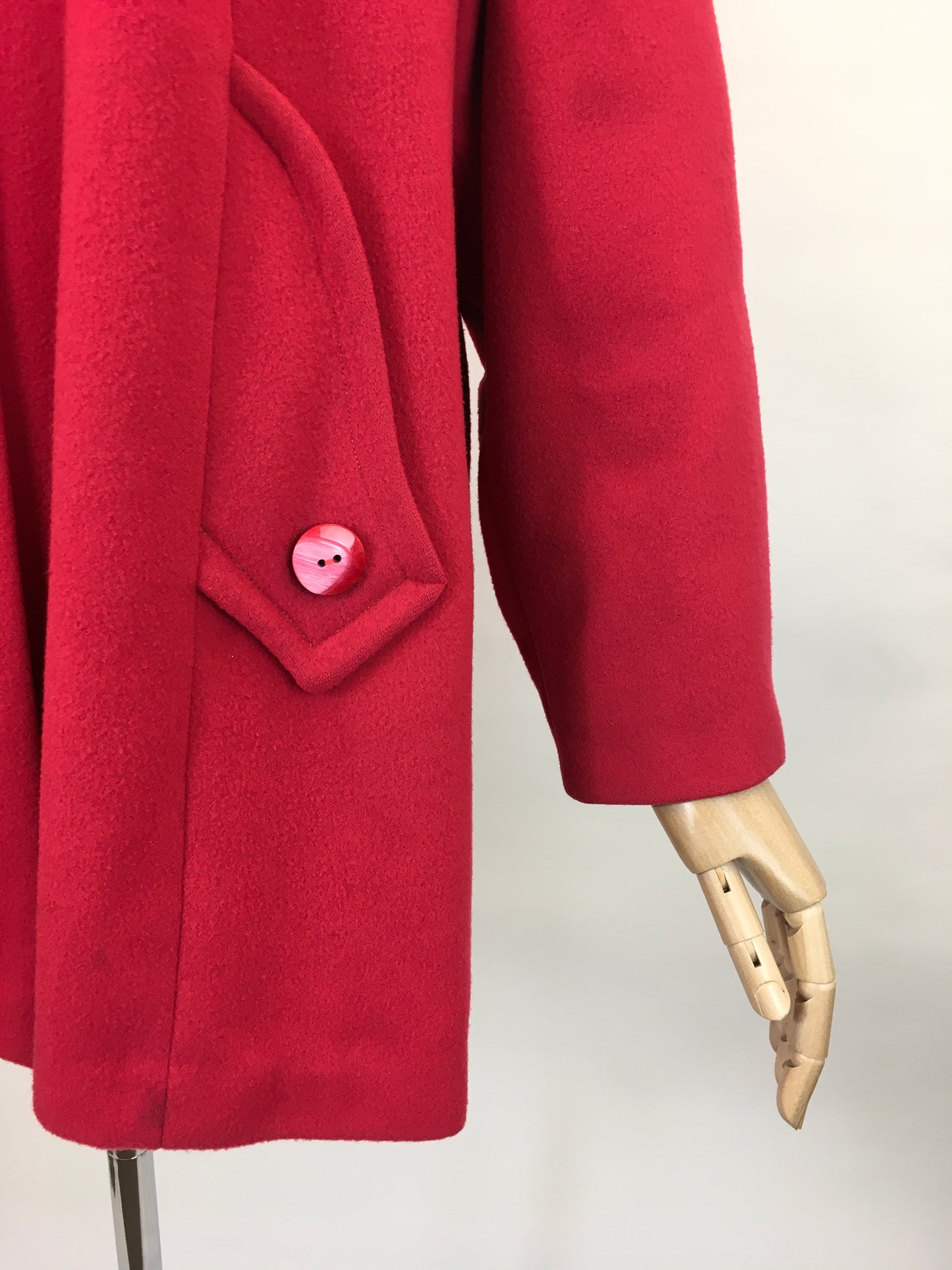 Original Late 1940’s Raspberry Red Swing Jacket - With Stunning Detailing