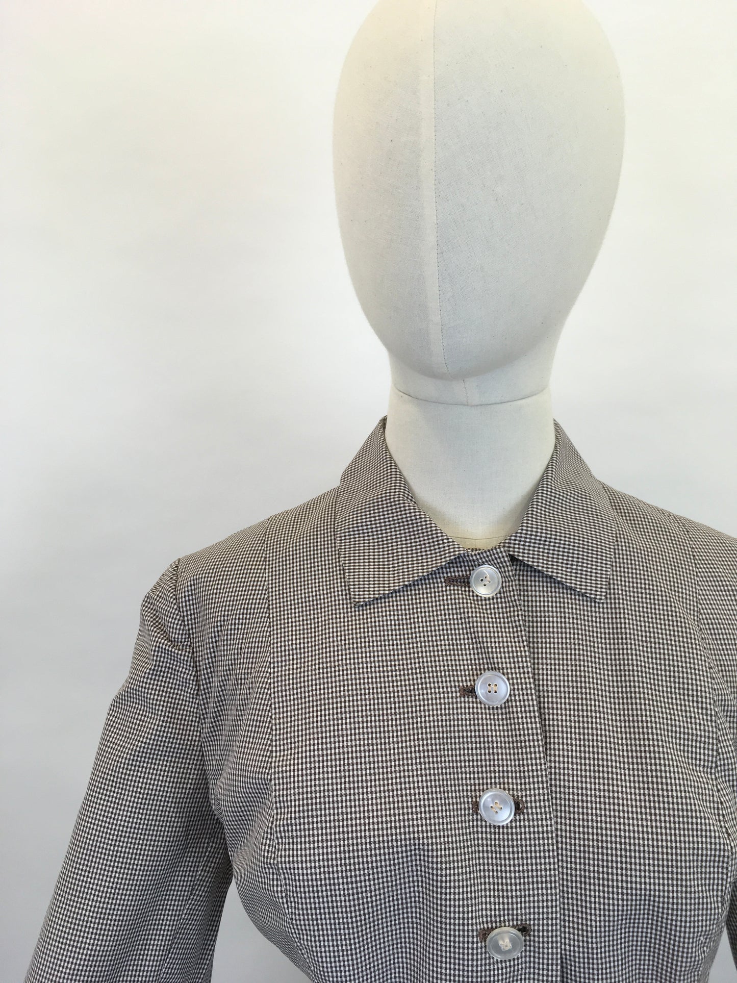 Original 1950’s ‘ Glenhaven ‘ Summer Suit - In A Brown and White Gingham Check