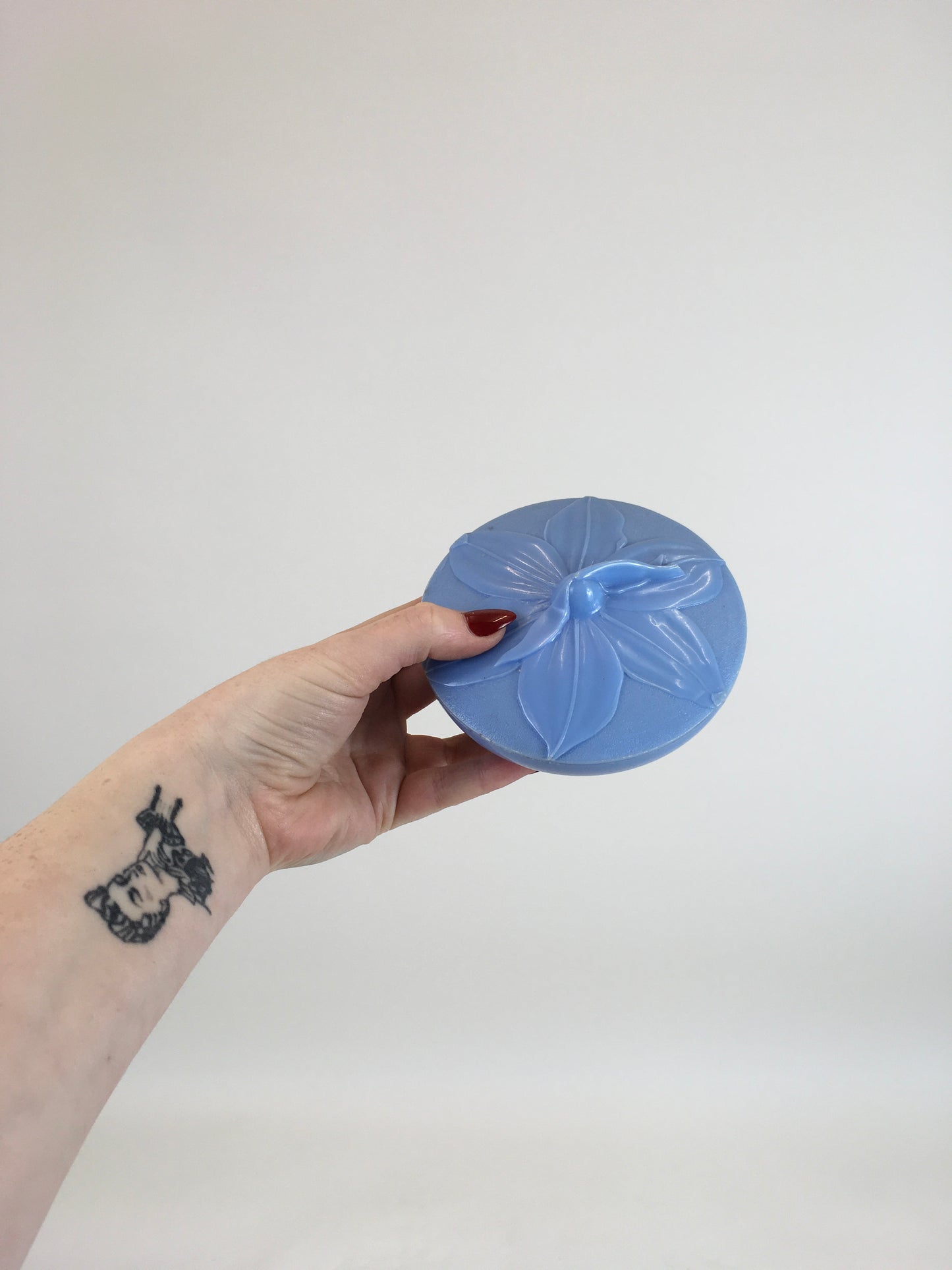 Original 1950's Darling Vanity Trinket Box - In Powder Blue