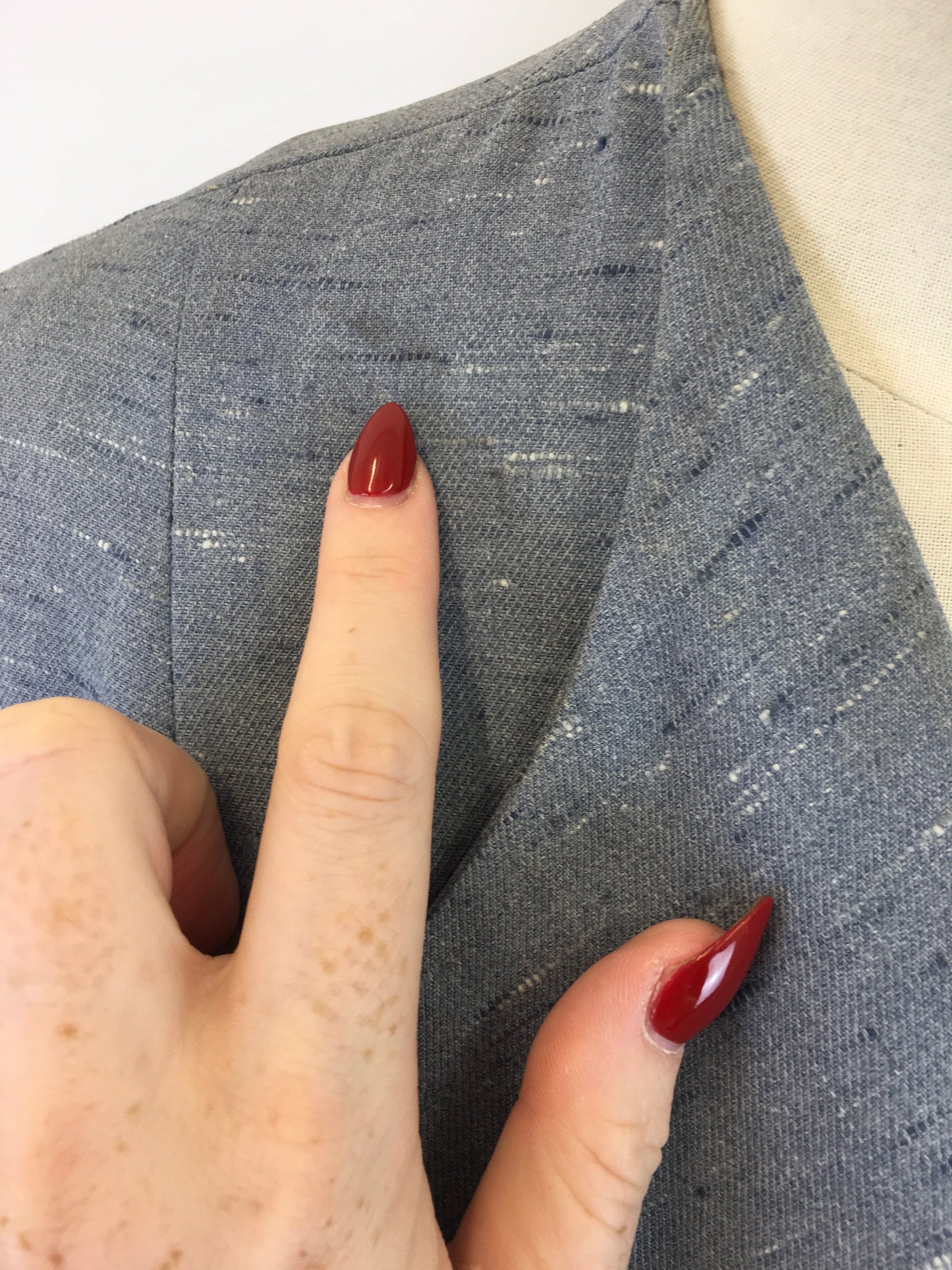 Original Late 1940’s early 1950’s Atomic Fleck 2pc Suit - In a Lovely Powdered Blue