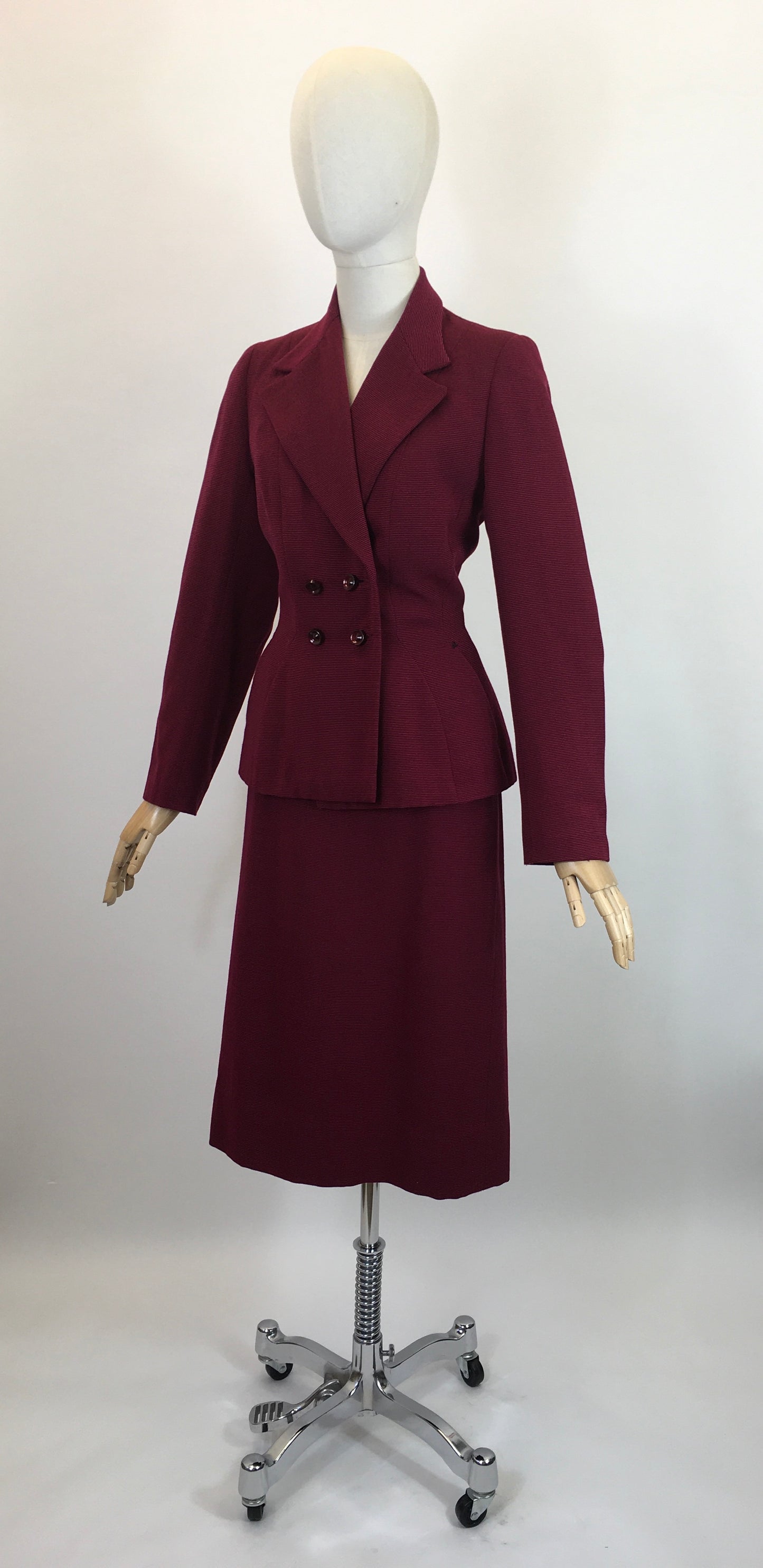 Original 1940's Darling 2pc Suit - In A Deep Berry Wine
