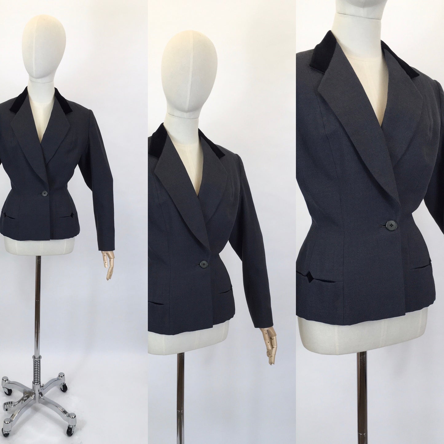 Original Late 1940’s early 1950’s Grey Fitted Jacket - By ‘ Simon Massey’