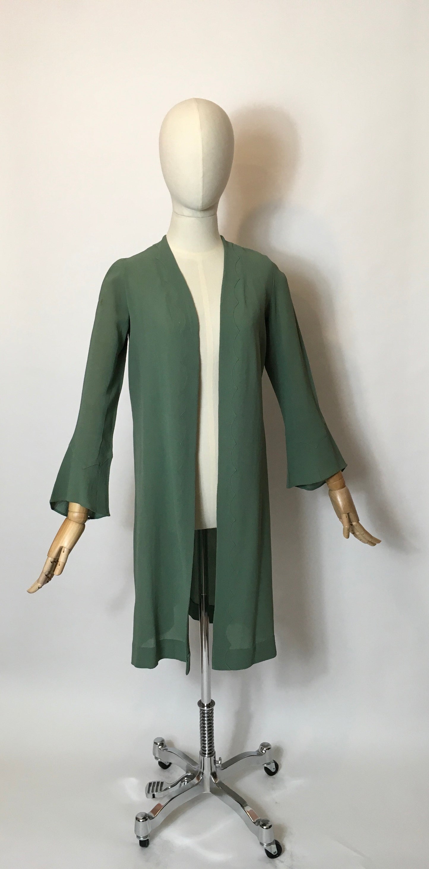 Original 1930’s Eau De Nil Lightweight Summer Overcoat - Festival of Vintage Fashion Show Exclusive
