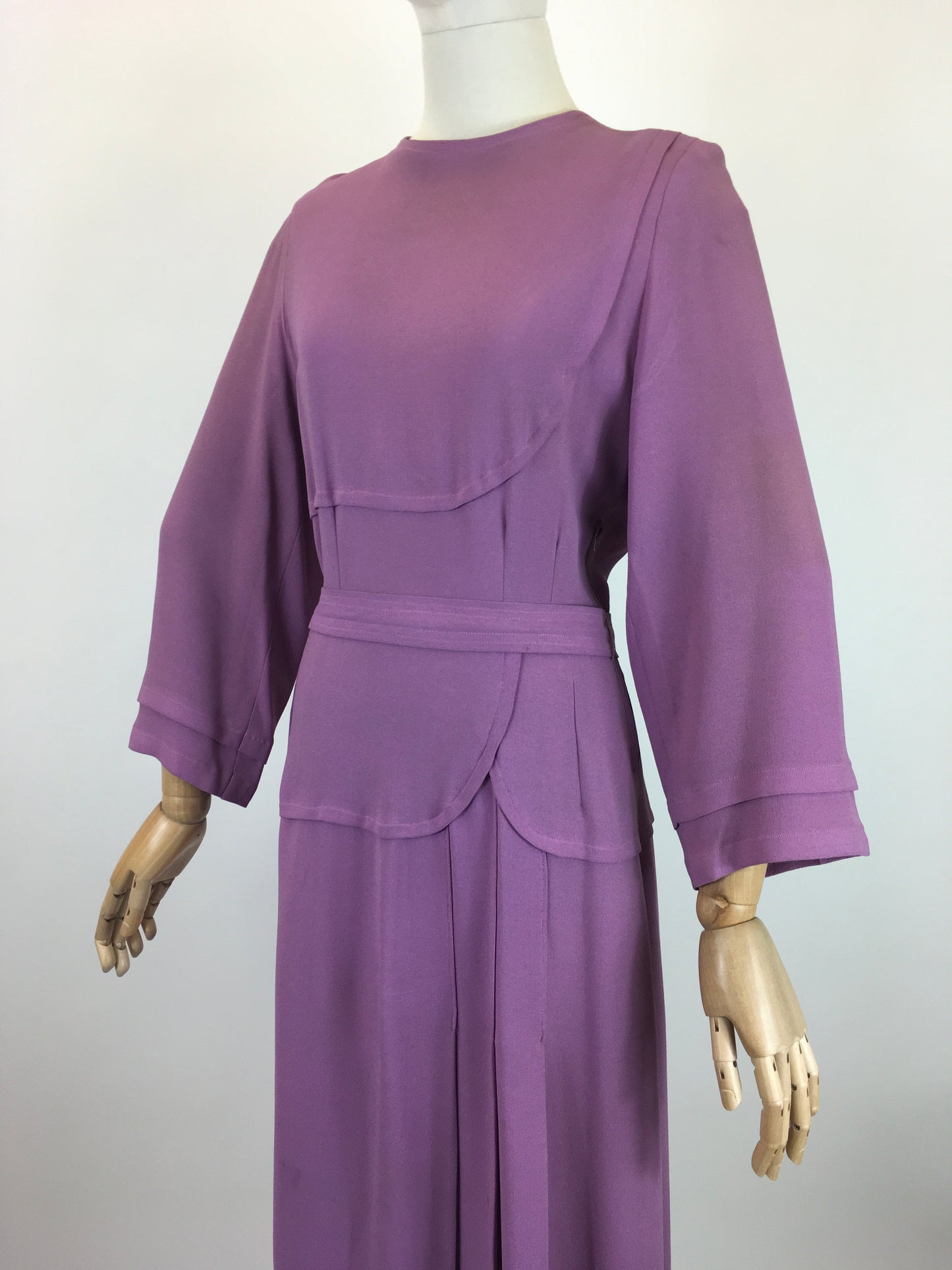 Original 1930’s Stunning Crepe Dress - In a Powdered Lilac