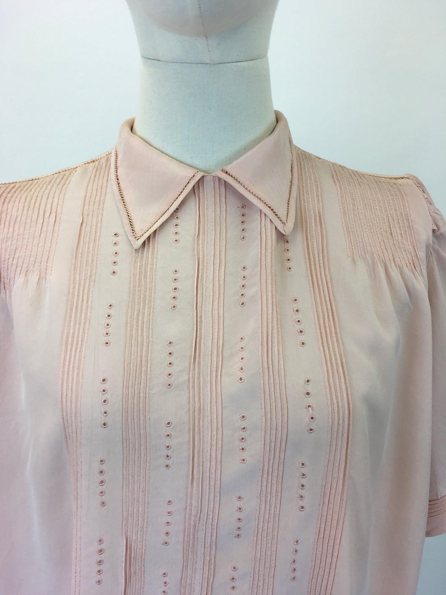 Original 1940's Darling Silk Blouse - In A Powdered Pink