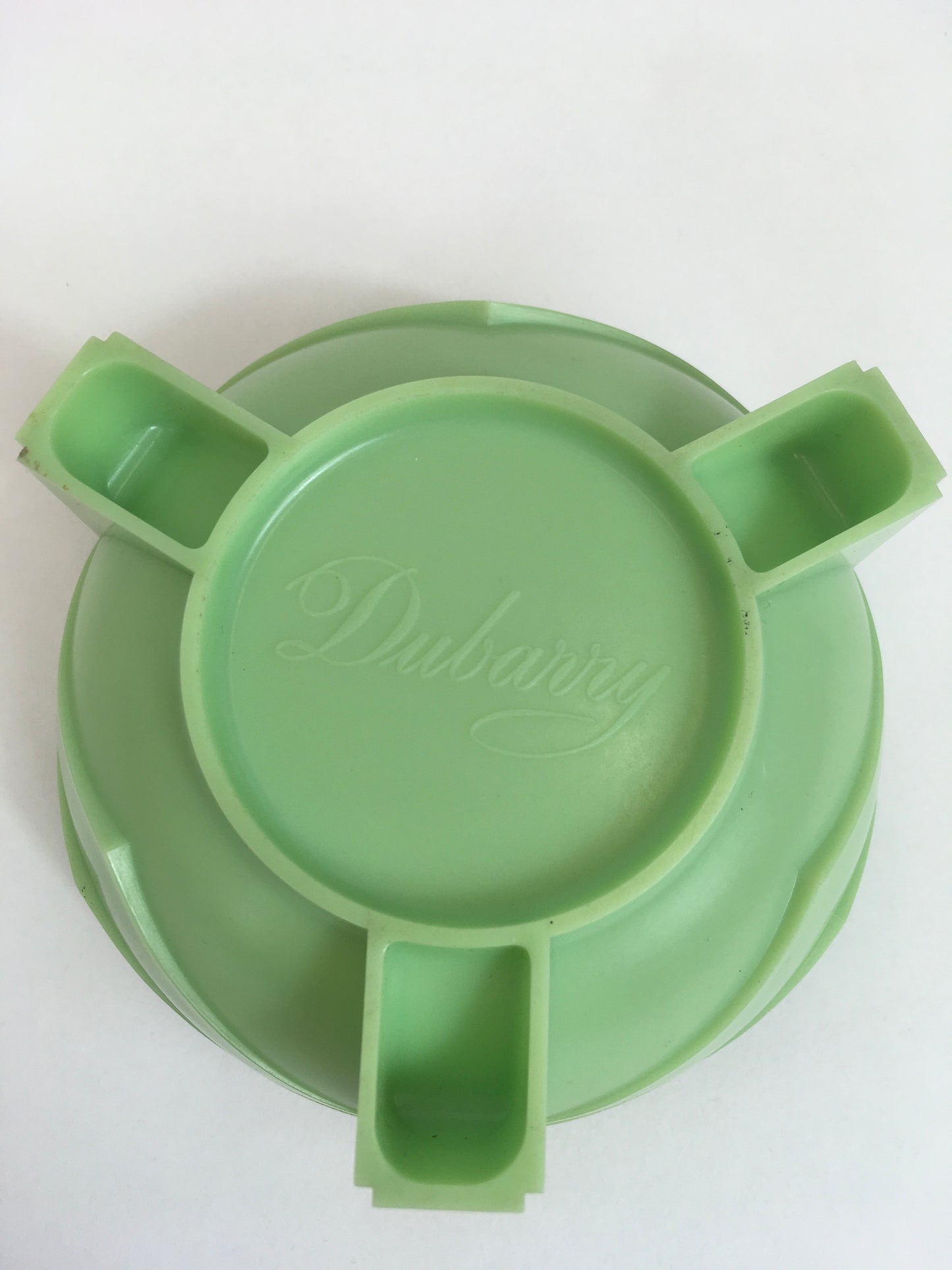 Original Late 1940’s Early 1950’s ‘ Du Barry’ Powder Pot - In Deco Mint Green with Pansy Posies Adornment