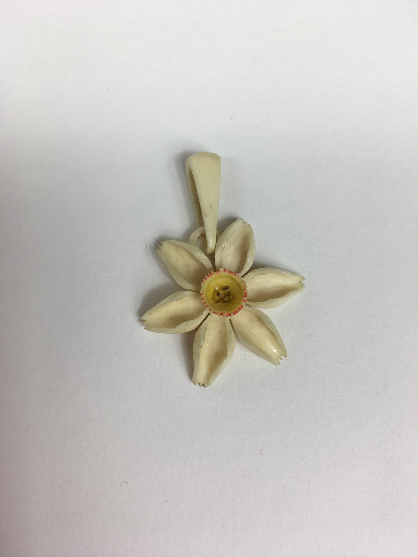 Original 1940’s Celluloid Edelweiss Droplet - A Beautiful Piece To Add To A Chain