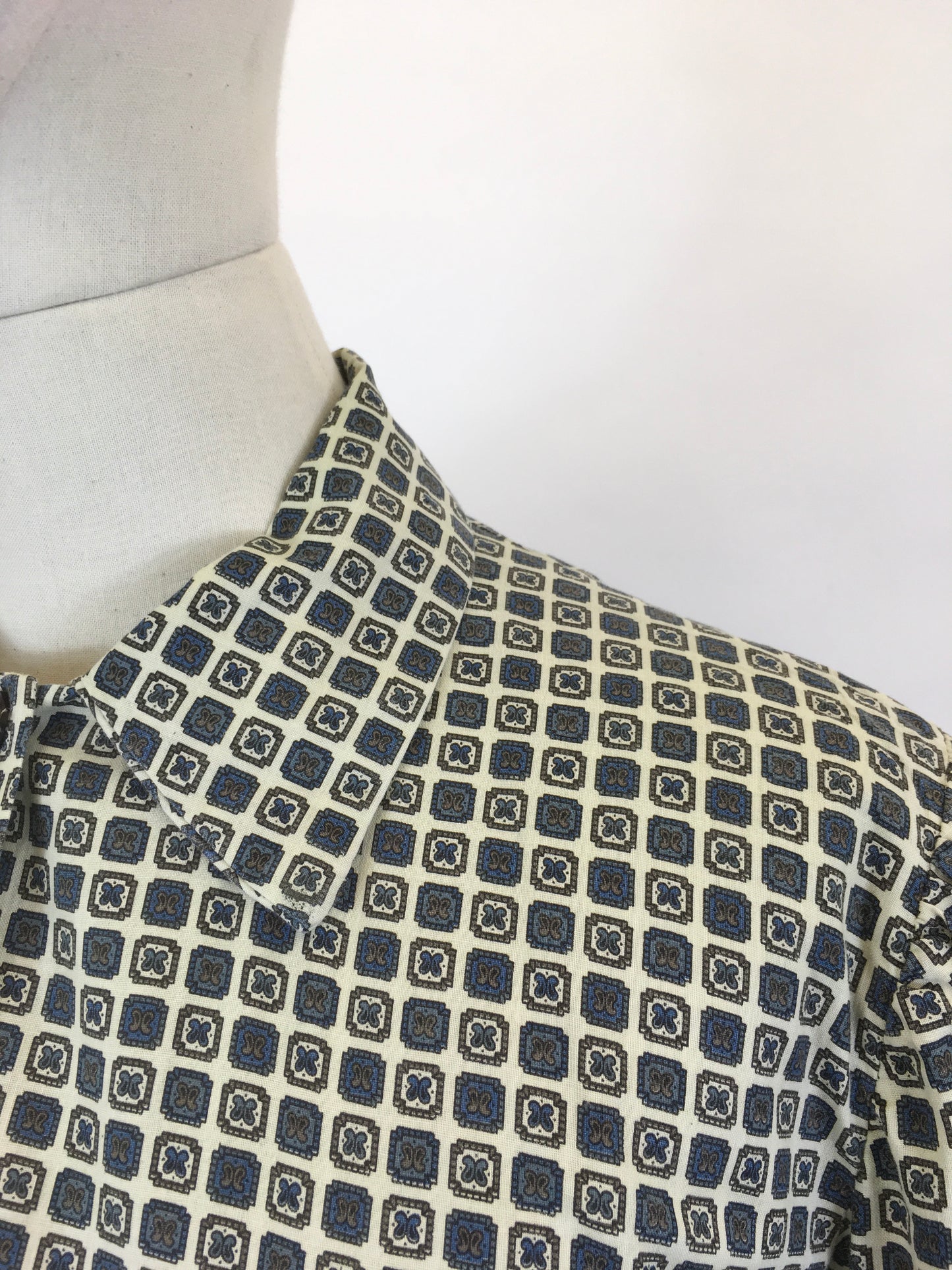Original 1950’s Fabulous ShirtWaister Dress - In A Geometric Print Cotton