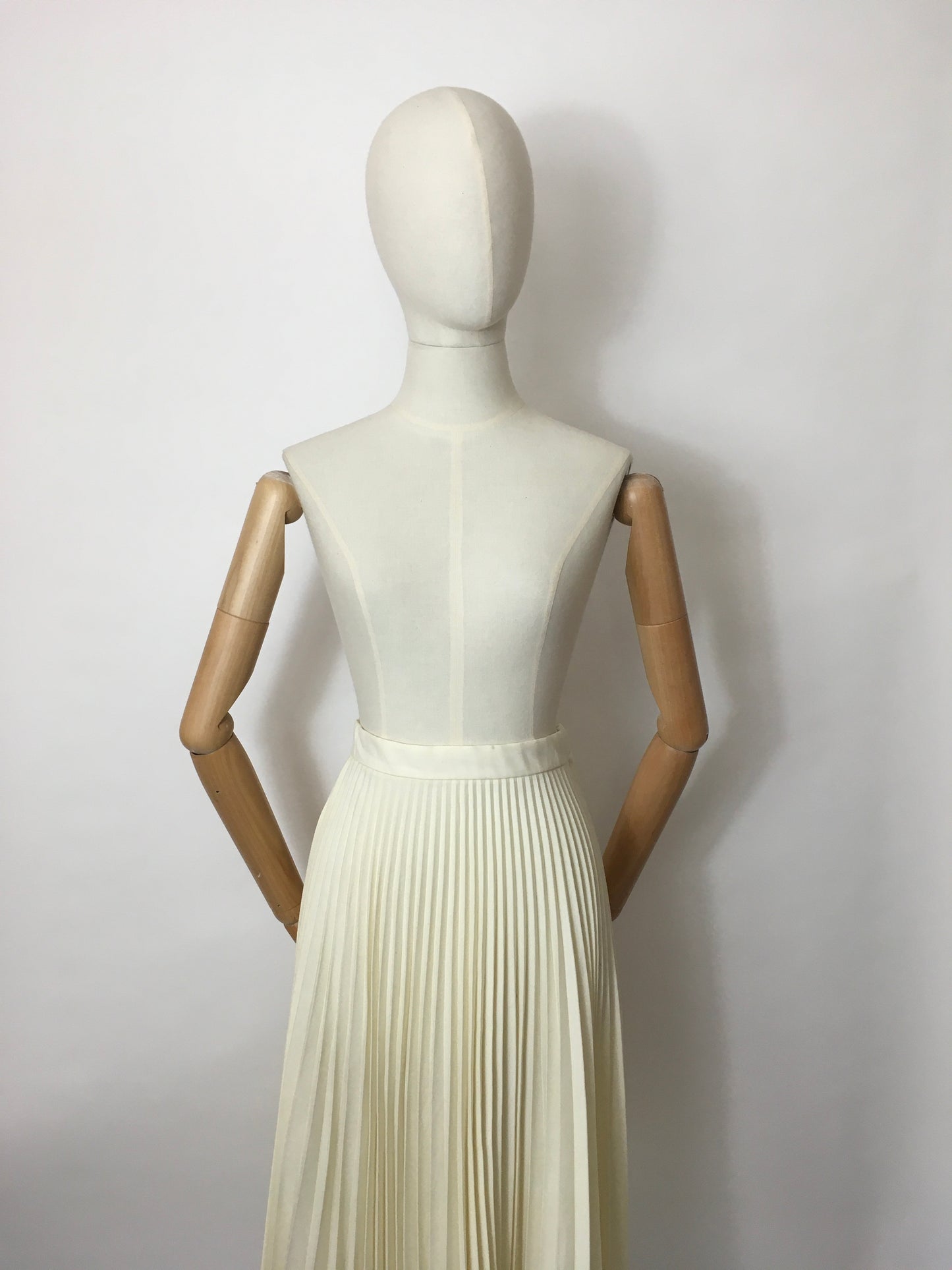 Original 1950s Pleated Skirt - In a soft buttery cream