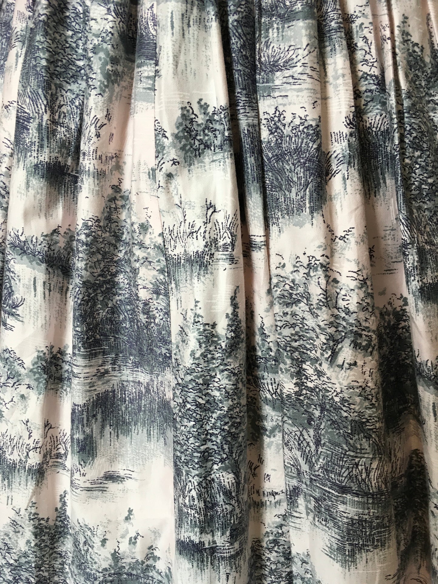 Original 1950s Darling Dress - In the Most Delicate Powder Pink with Charcoal Stencil Overlay Print