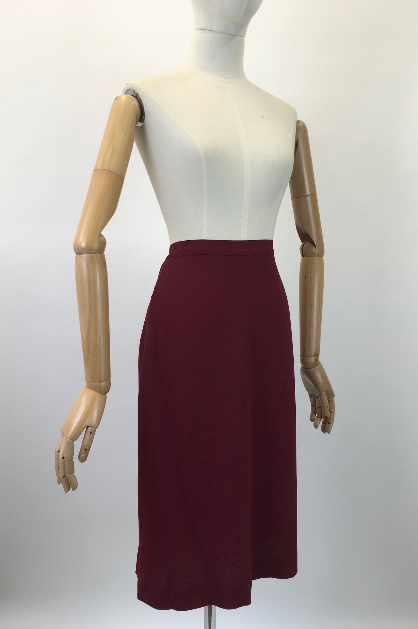 Original 1940's Divine Crepe Skirt - In An Exquisite Deep Wine