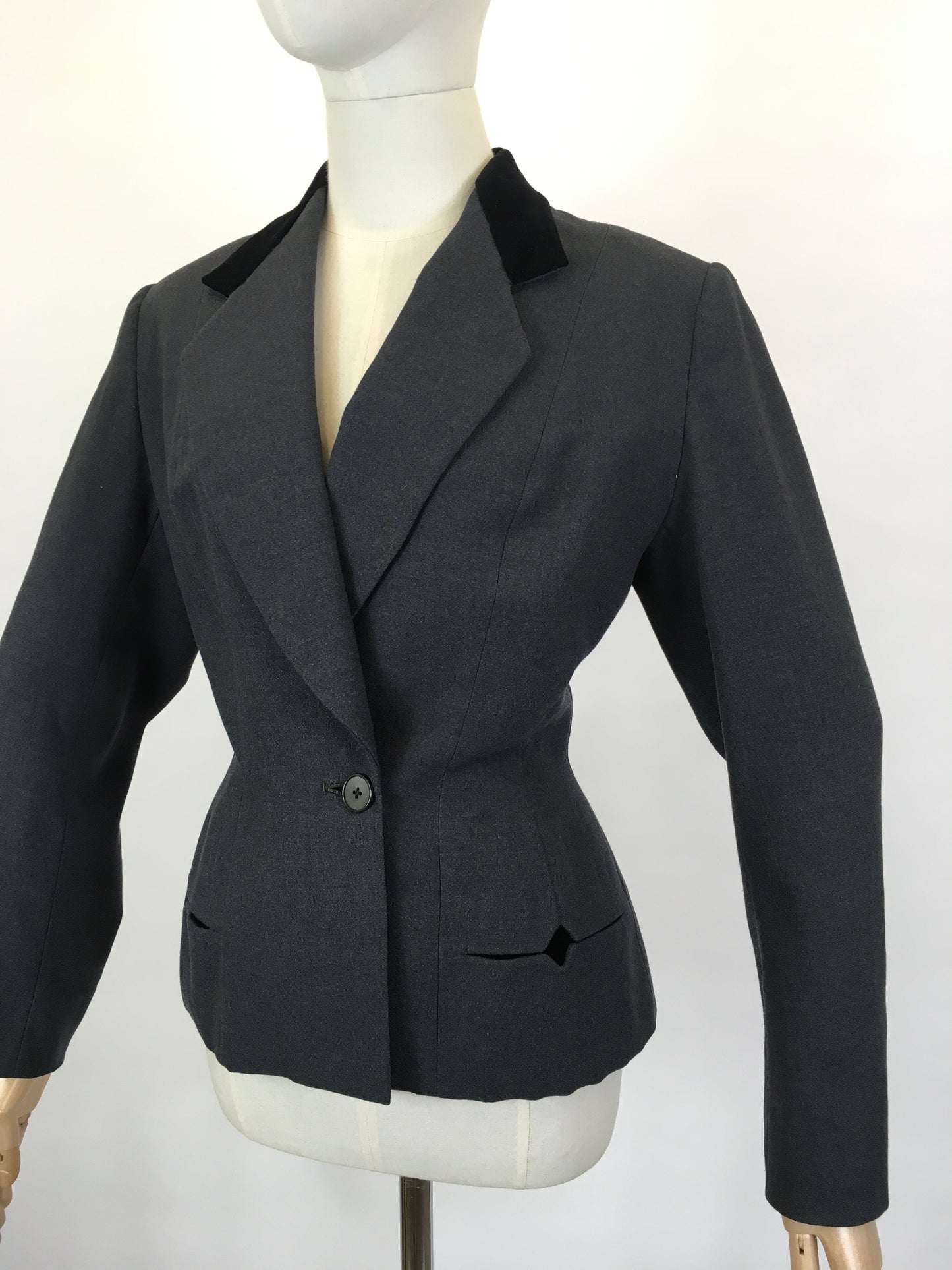 Original Late 1940’s early 1950’s Grey Fitted Jacket - By ‘ Simon Massey’
