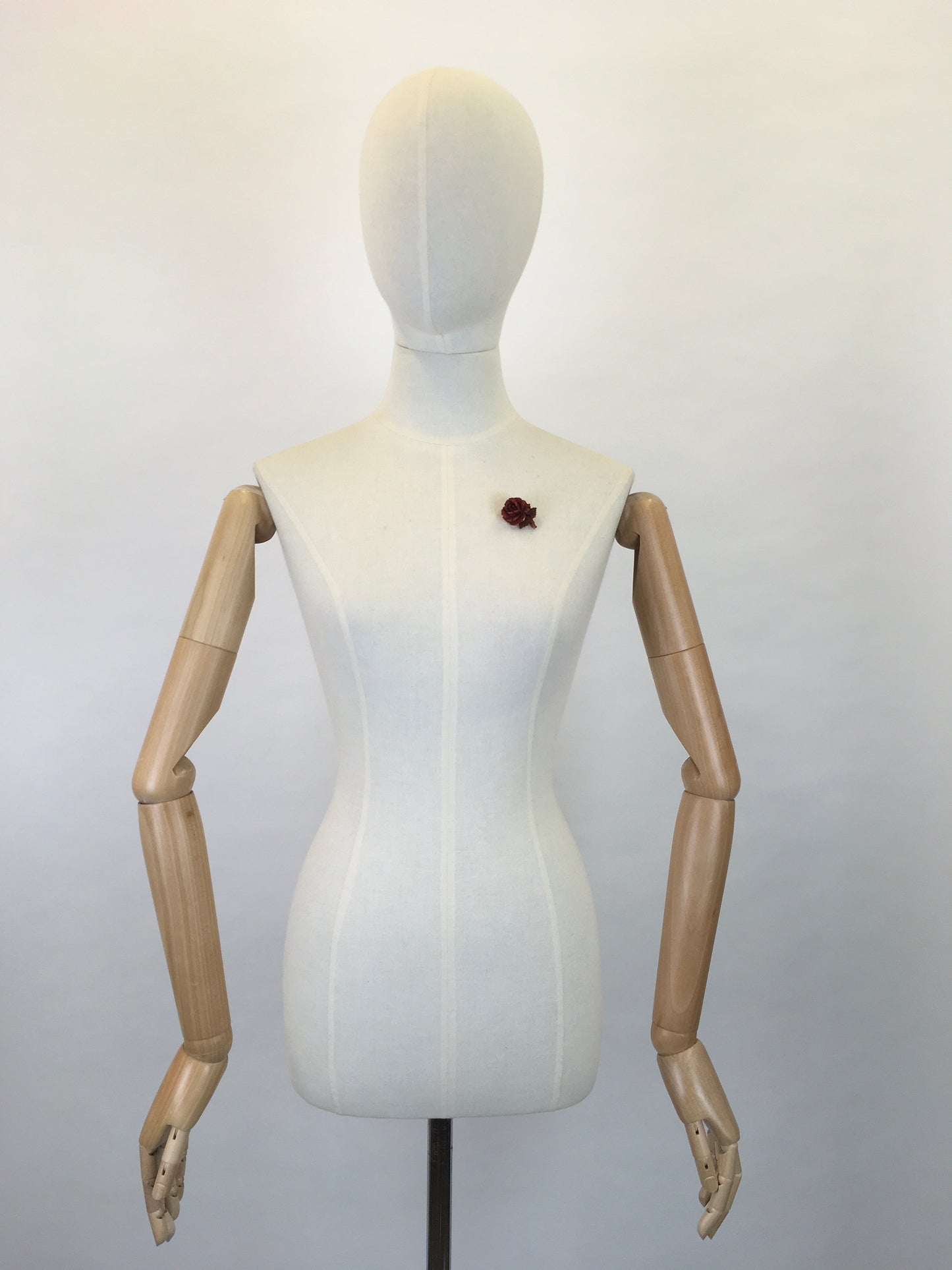 Original 1940s Rose Celluloid Brooch - In a Lovely Warm Brown