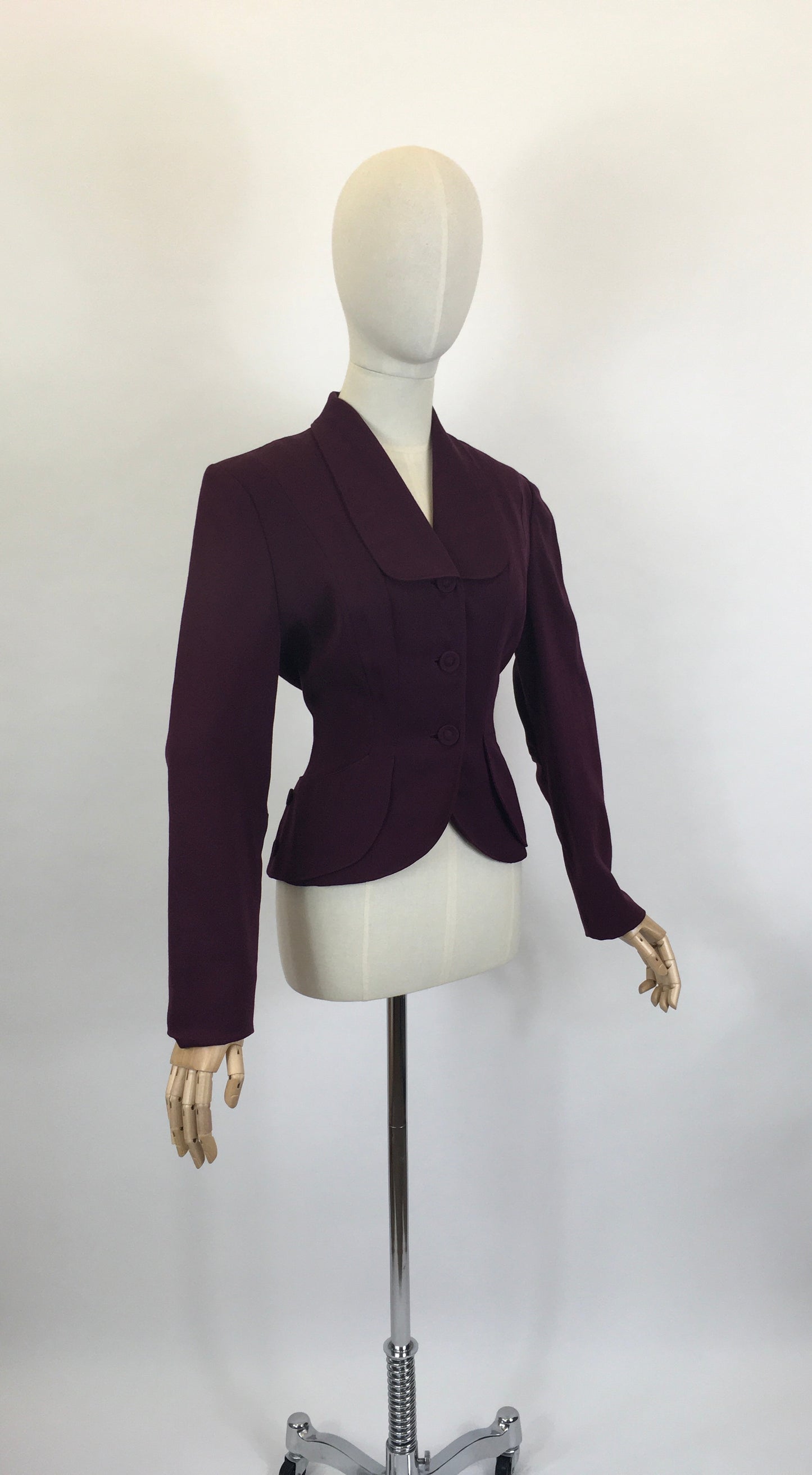 Original 1940’s Stunning Fitted Jacket - In A Divine Deep Plum Colour way