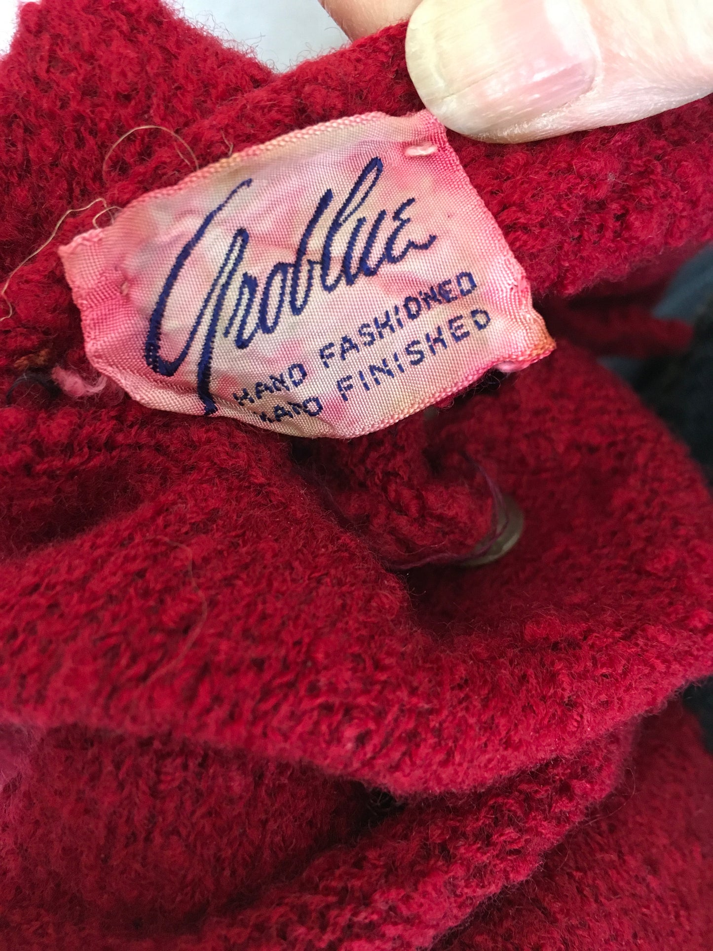 Original 1940’s Knitted Dress - In a Beautiful Raspberry Red Colour