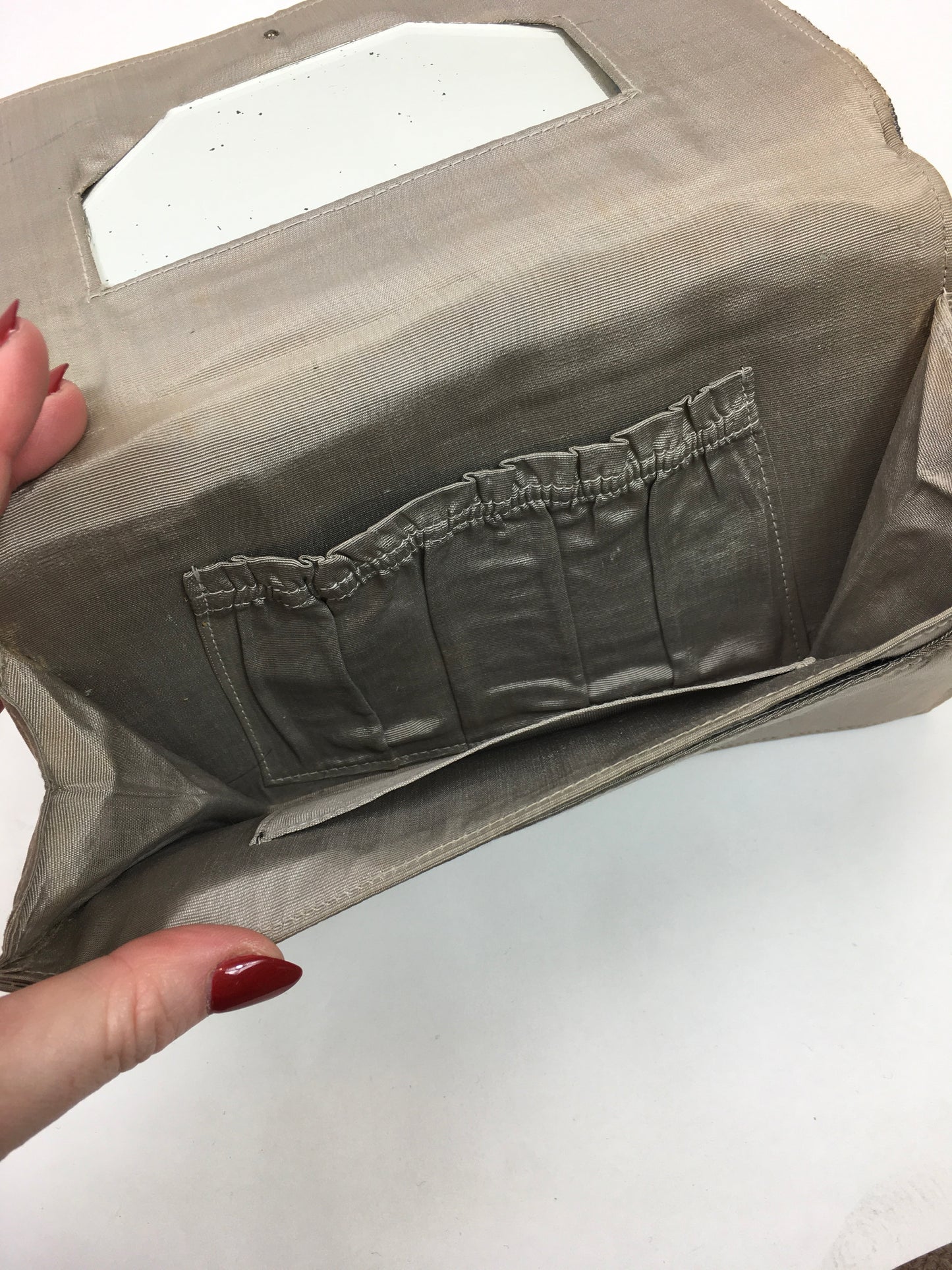 Original 1930's SENSATIONAL Art Deco Clutch Bag - In Embroidered Floral