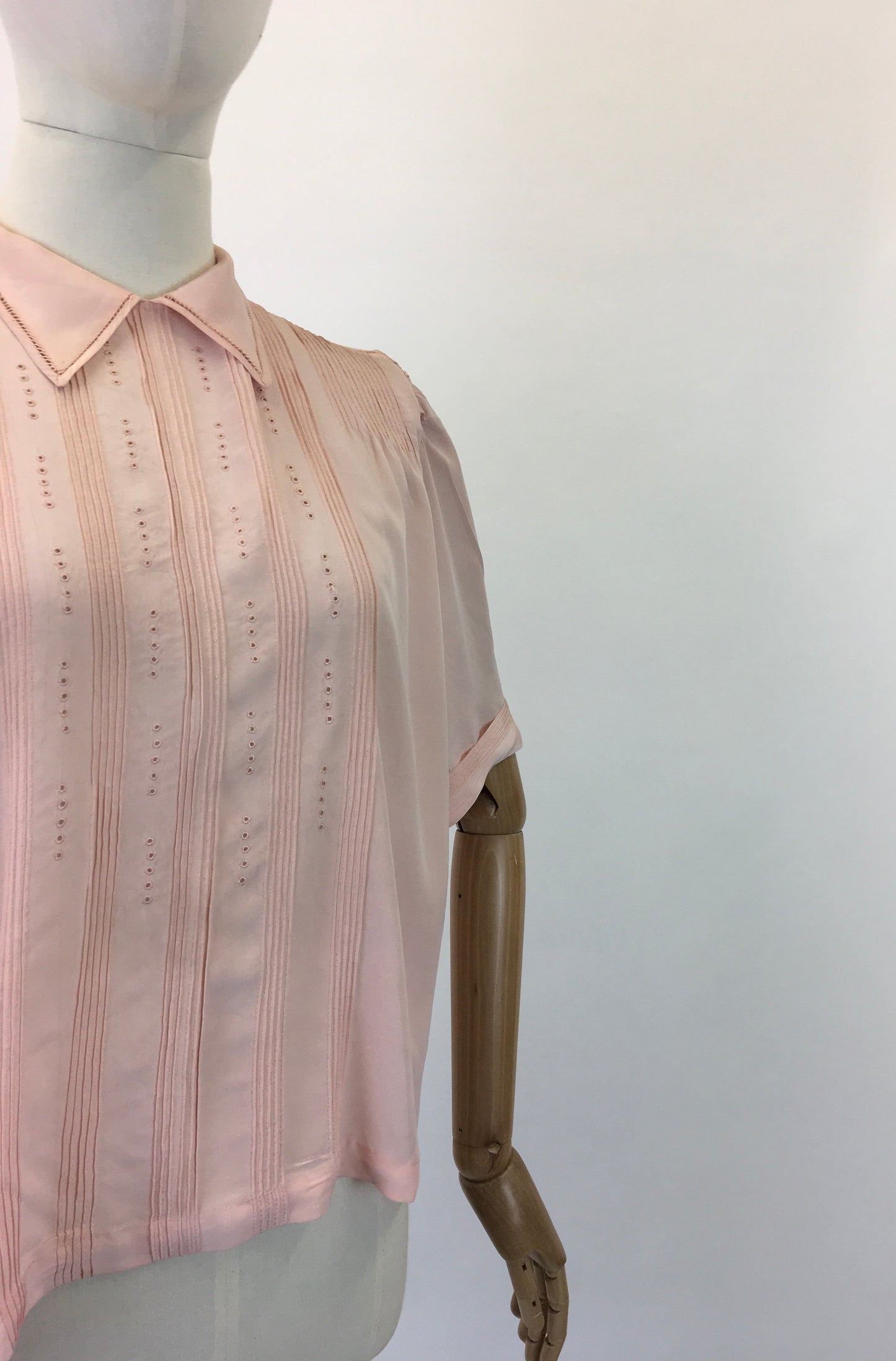 Original 1940's Darling Silk Blouse - In A Powdered Pink