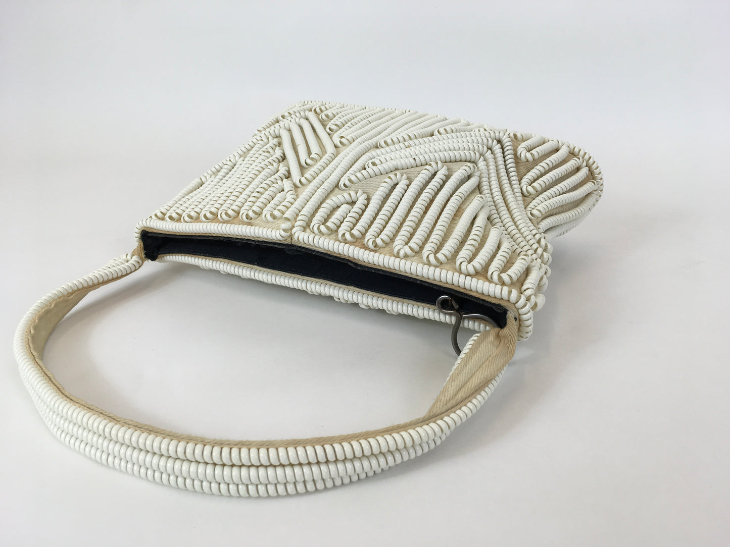 Original 1940’s Telephone Cord Handbag - In White