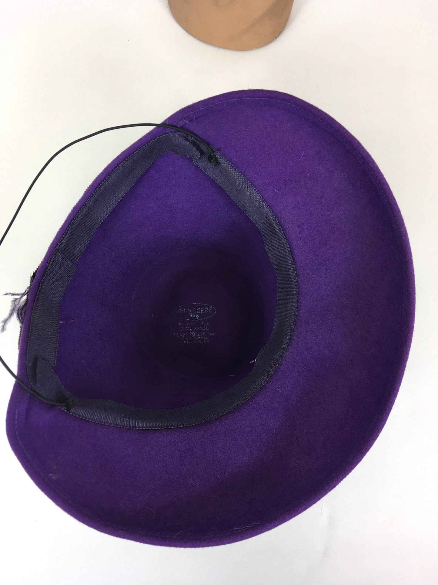 Original 1940’s STUNNING Cadbury Purple Hat - With Ostrich Feather Plume Adornment