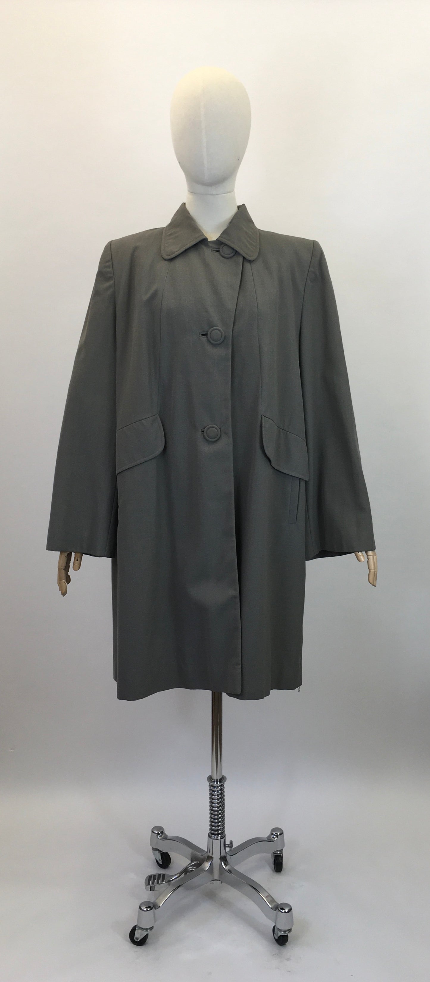 Original Late 40's Early 50's Coat in Powdered Grey - By ' Betsy Rose'