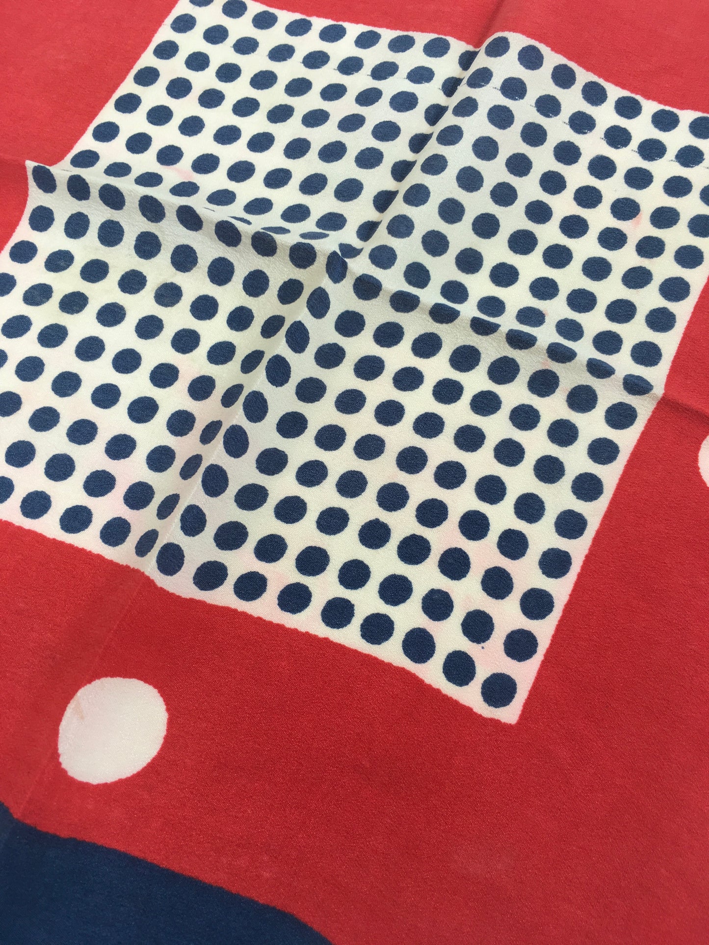 Original 1940's Fabulous Rayon Hankie - In Red, White and Blue