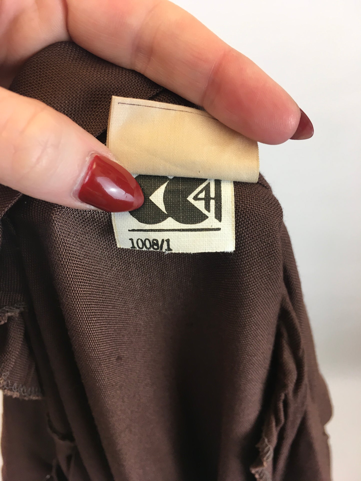 Original 1940’s DEADSTOCK CC41 Cotton Linen Dress in Chocolate Brown - With Original Shop Labels