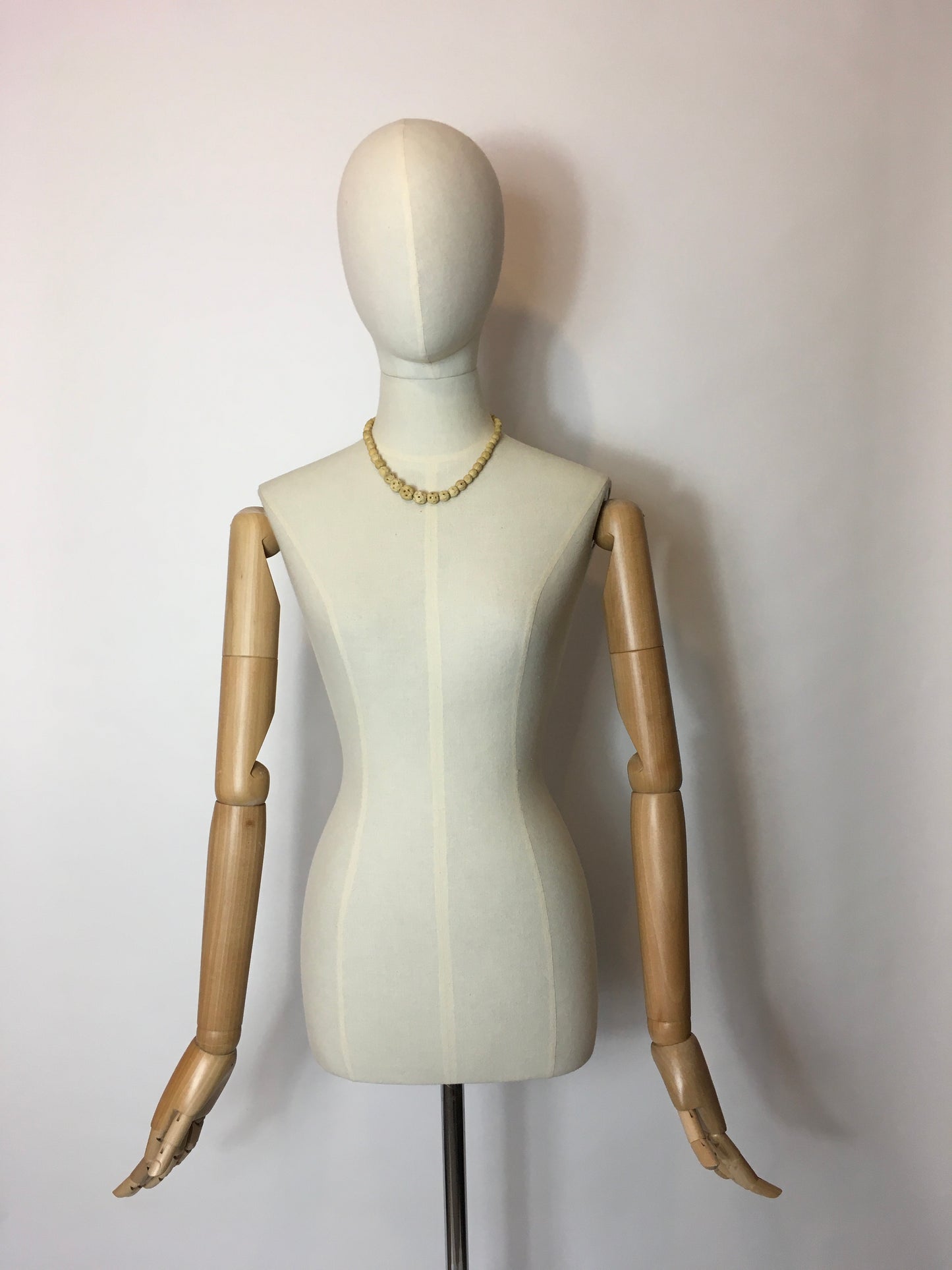 Original 1930’s Celluloid Necklace In a Buttermilk Cream - Festival Of Vintage Fashion Show Exclusive