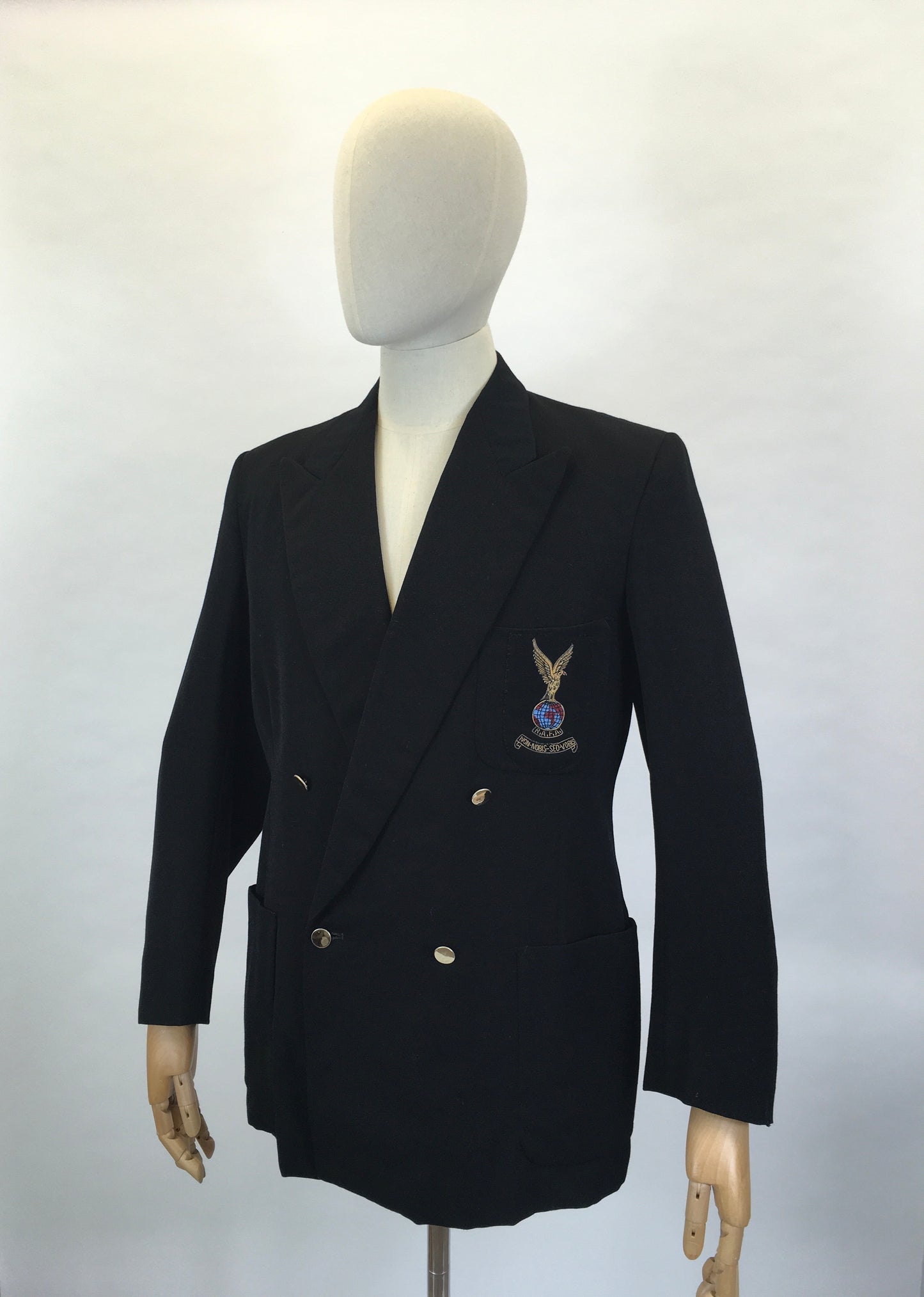Original Gents Black Jacket by ‘ CWS Society Wear ‘ - Double Breasted with Strong Collar Lapels