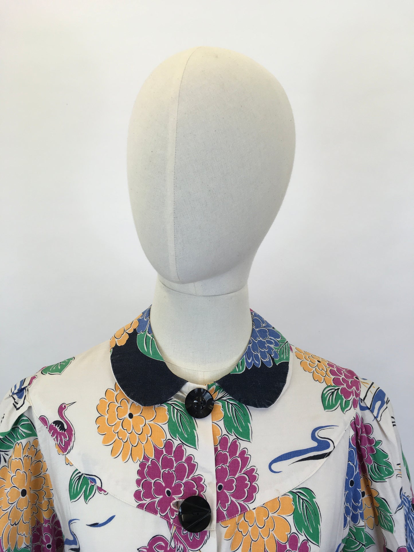 Original 1940’s SENSATIONAL Smock - With Amazing Print in Bold Bright Colours