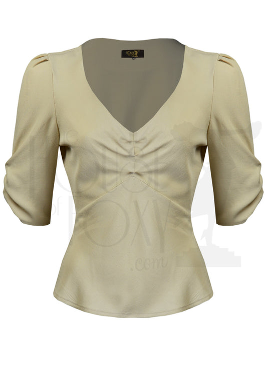 House Of Foxy 1930’s Celia Blouse - In Antique Cream
