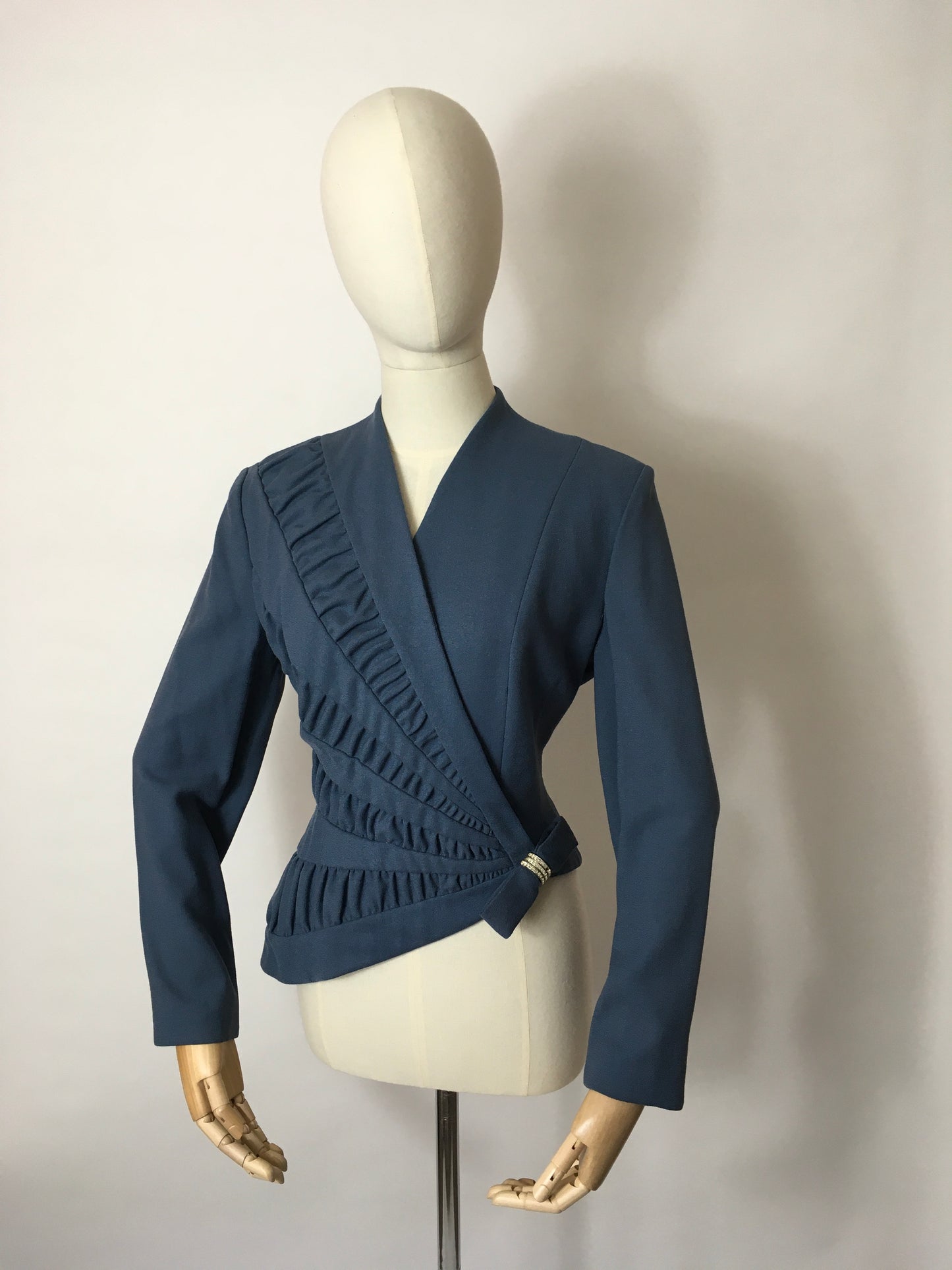 Original 1940’s ‘ Lilli Ann’ Asymmetric Front Jacket - In a Lovely Airforce Blue