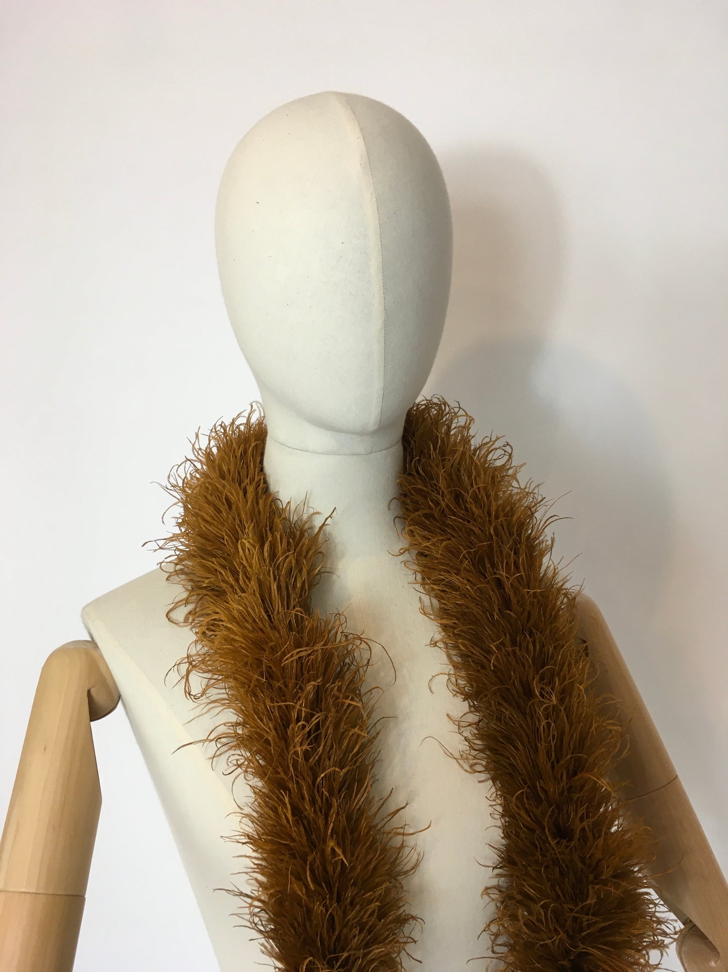 Original early 1930’s Ostrich Feather Boa in the richest golden auburn - A Festival Of Vintage Fashion Show Exclusive