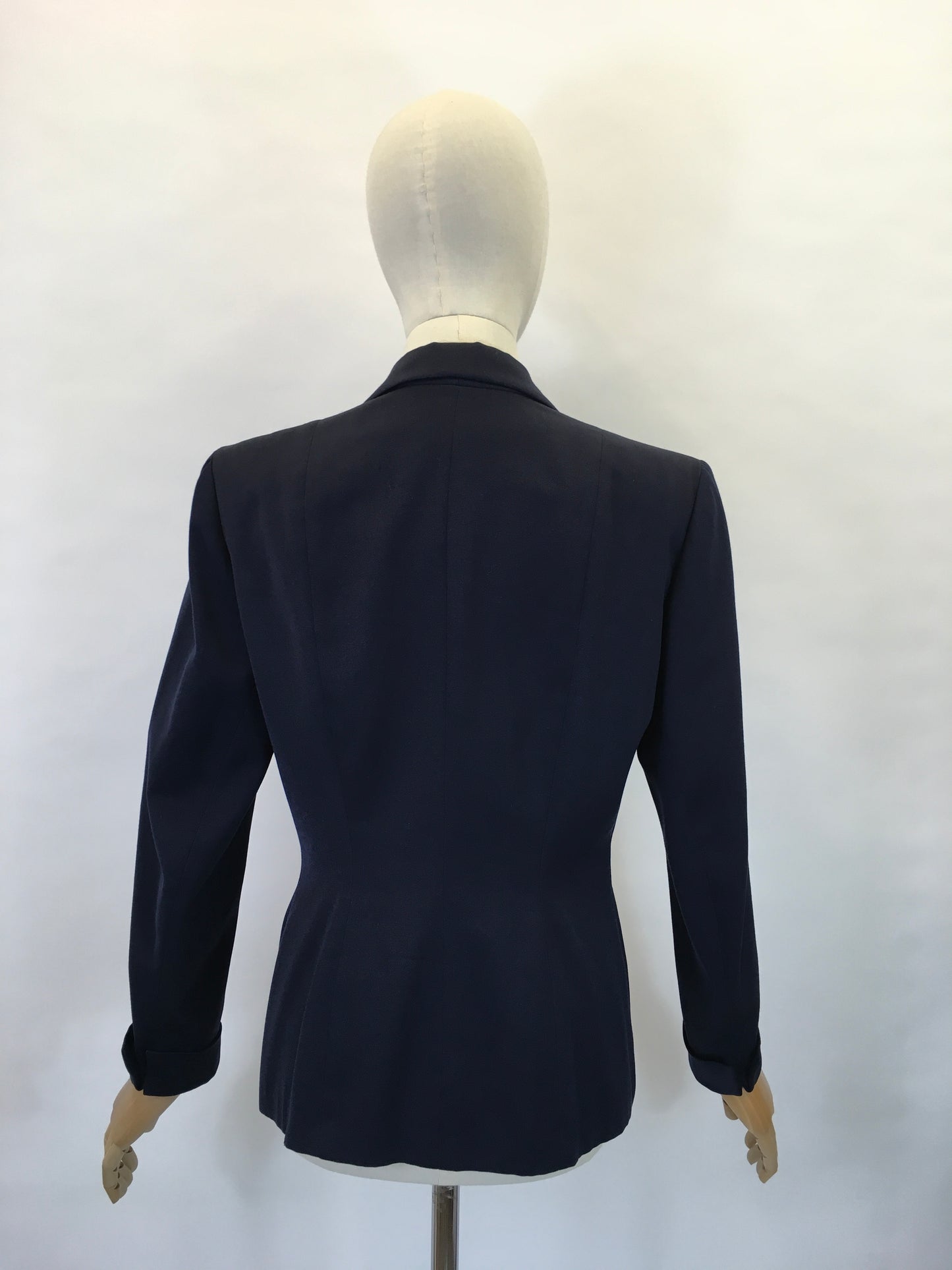 Original 1940’s Navy Gabardine Jacket - With Beautiful Shaped Adornments with Matching Buttons