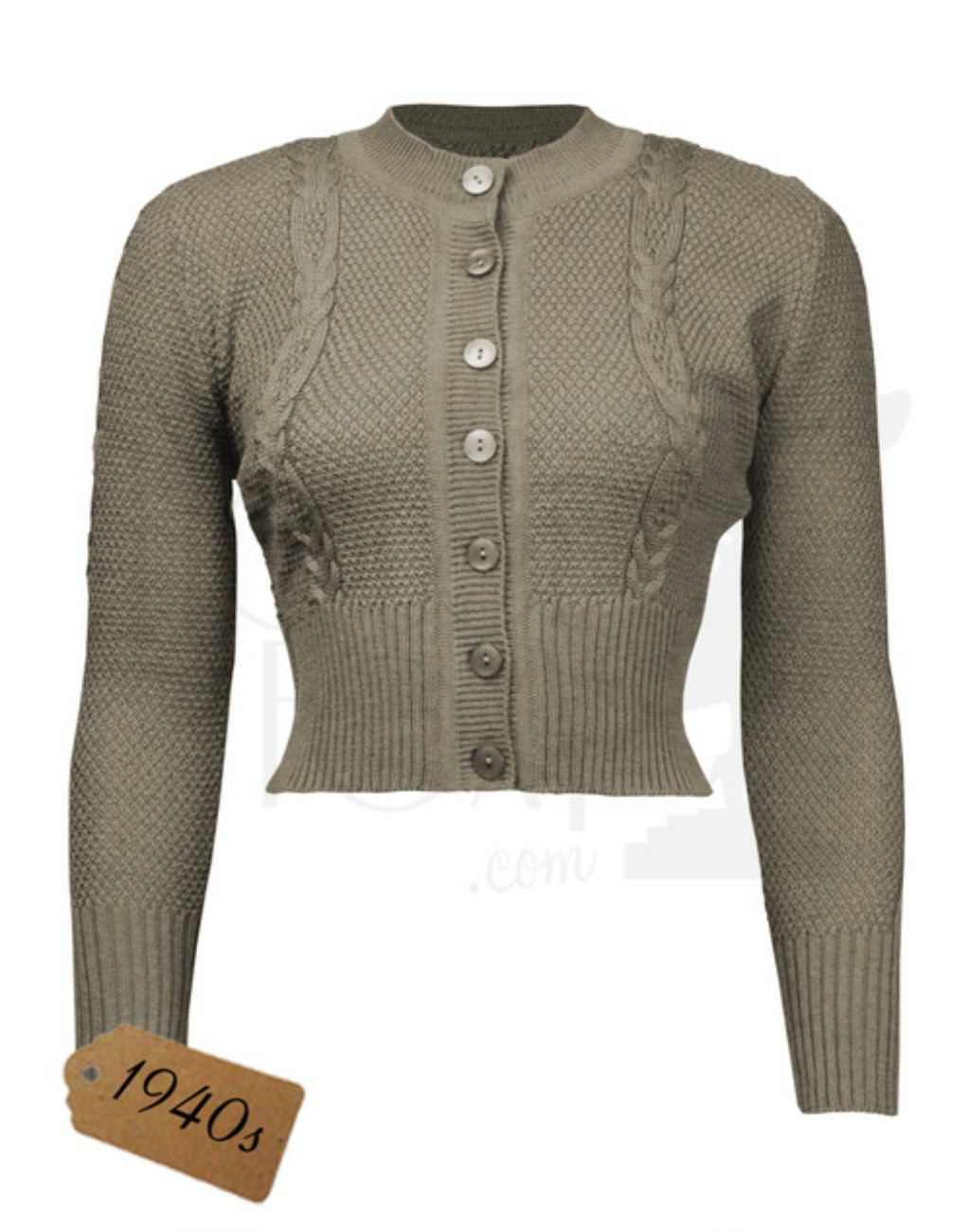 House Of Foxy Vintage Style Cardigan in Oat