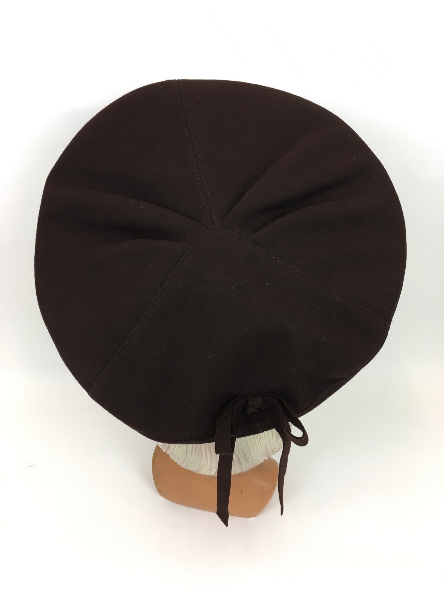 Original 1940s Warm Brown Felt Halo Hat - Made by ‘ Gimbel Brothers ‘