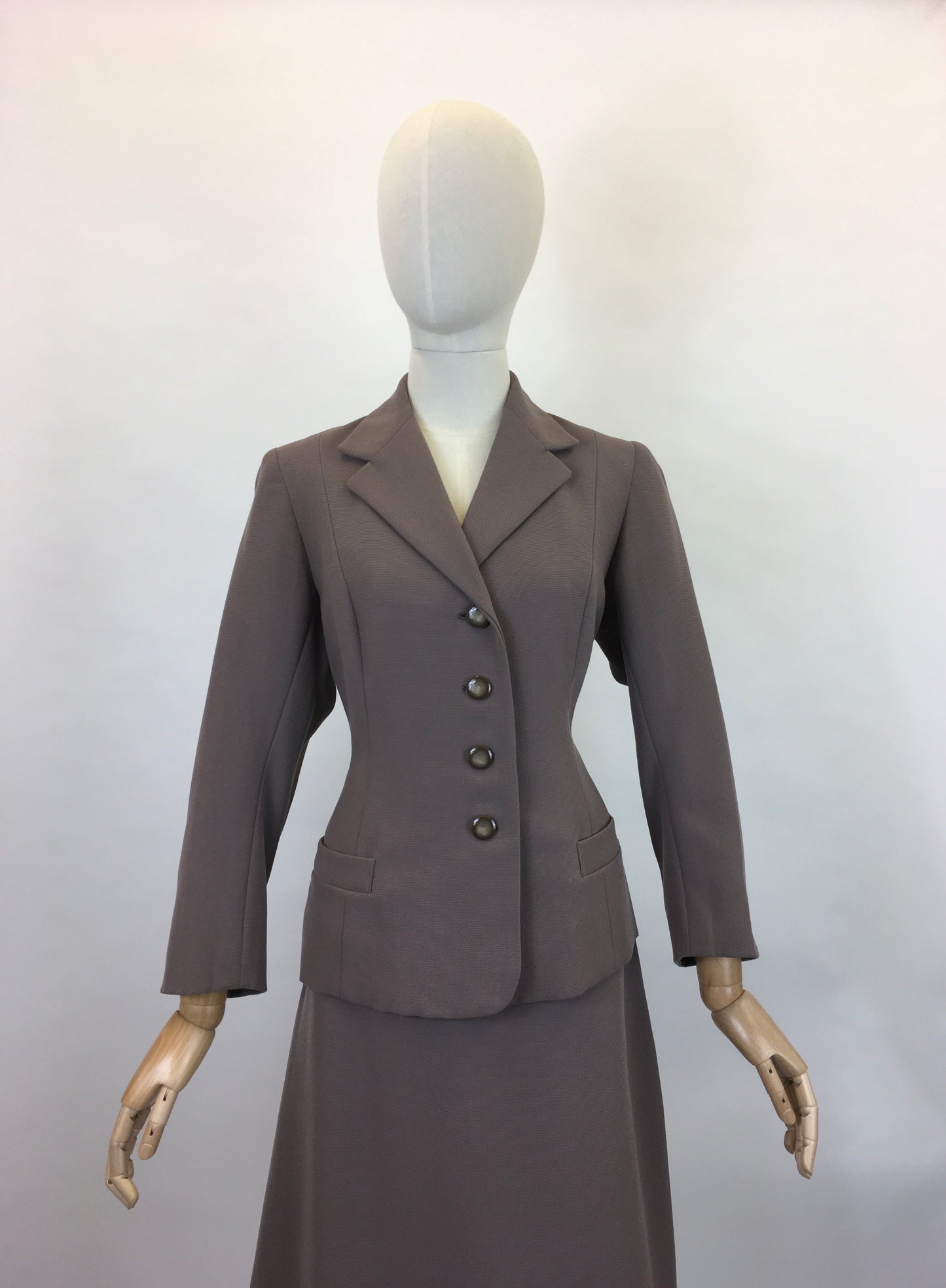 Original 1950’s Beautiful 2 pc Suit - In A Muted Mink Colour