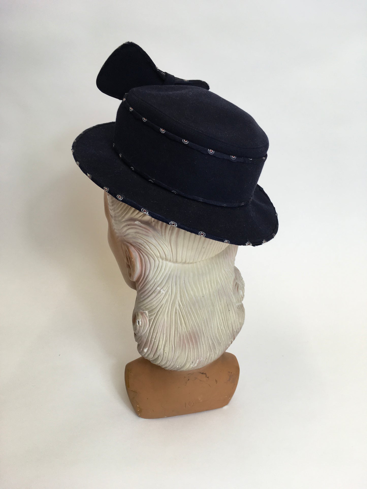 Original late 1930’s Marshall & Snelgrove Hat - Huge Bow Adornment with Fabric Trim