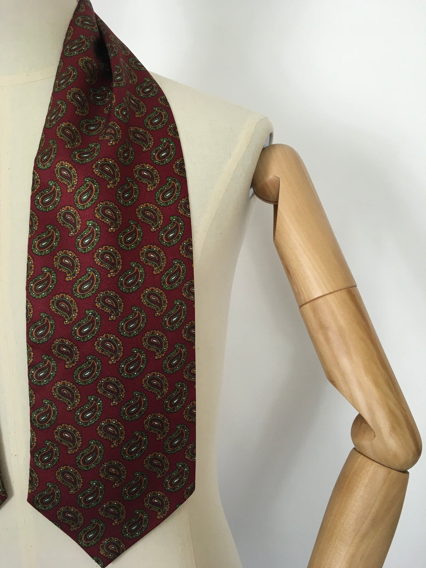 Original Men’s Cravat - In a Lovely Burgundy, Orange and Green Paisley