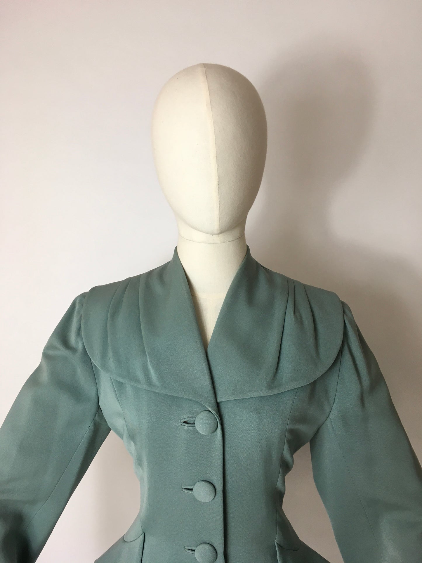 Original 1940’s Black Label ‘ Lilli Ann ‘ - In the Most Beautiful Soft Duck Egg Colour Pallet