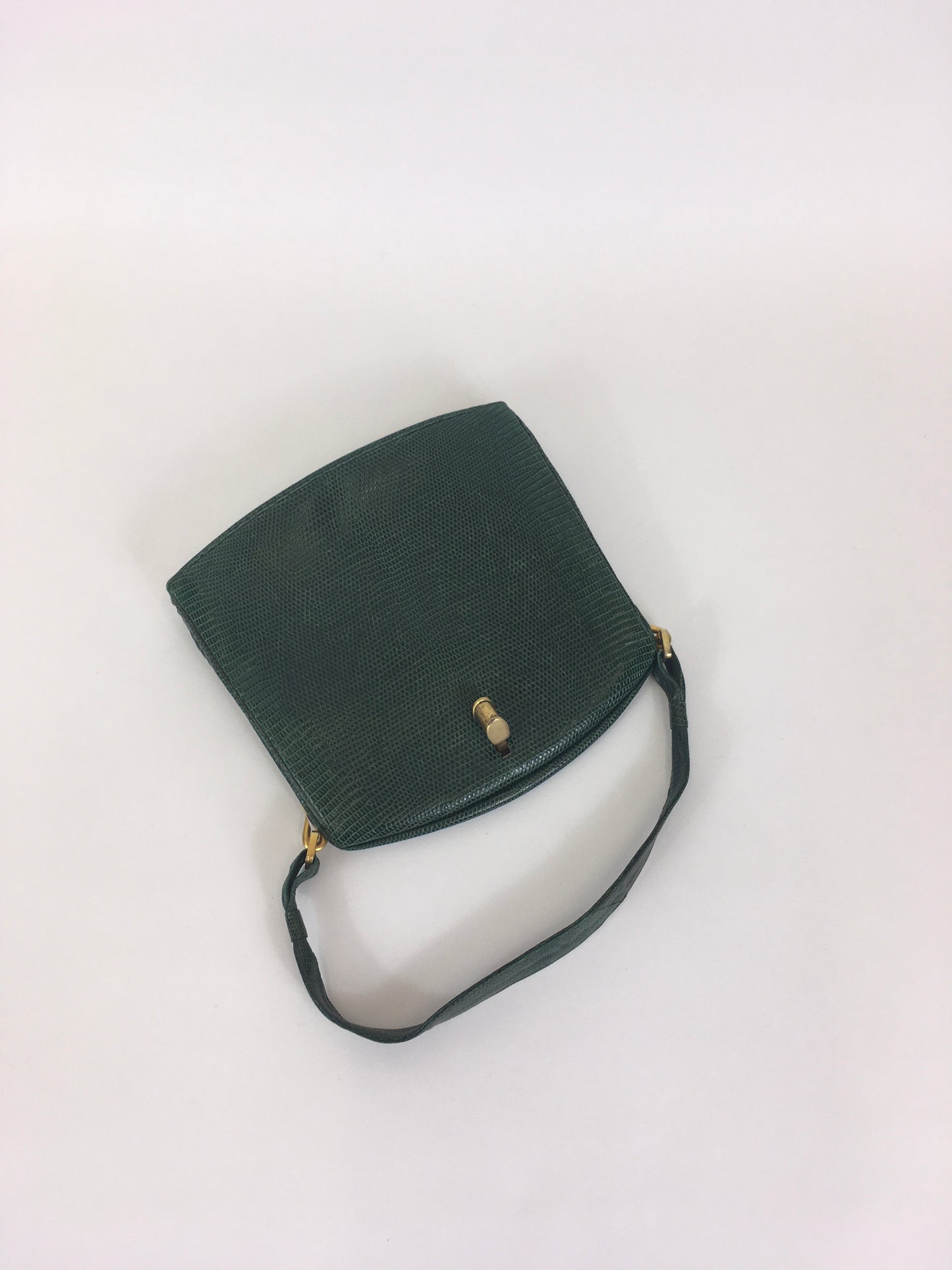 Original 1930’s Green Skin Handbag - In A Fabulous Art Deco Shape