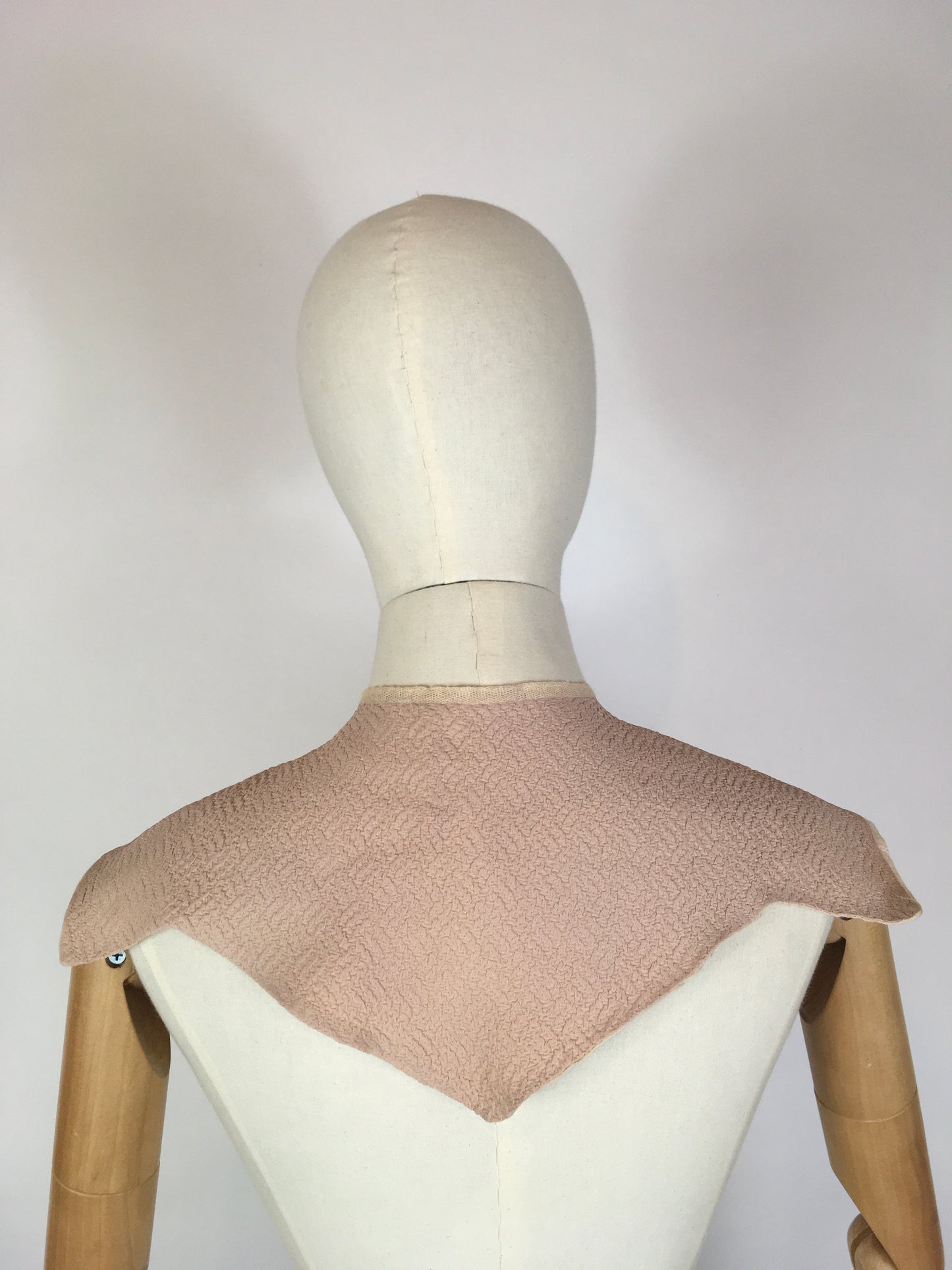 Original 1930’s / 1940’s Collar with Bow Detailing - In A Powder Pink Crepe